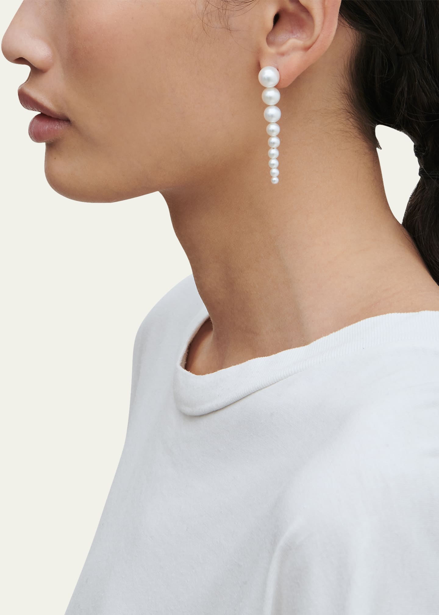 Sophie Bille Brahe Sienna Graduated Pearl Drop Earrings Image 2 of 2
