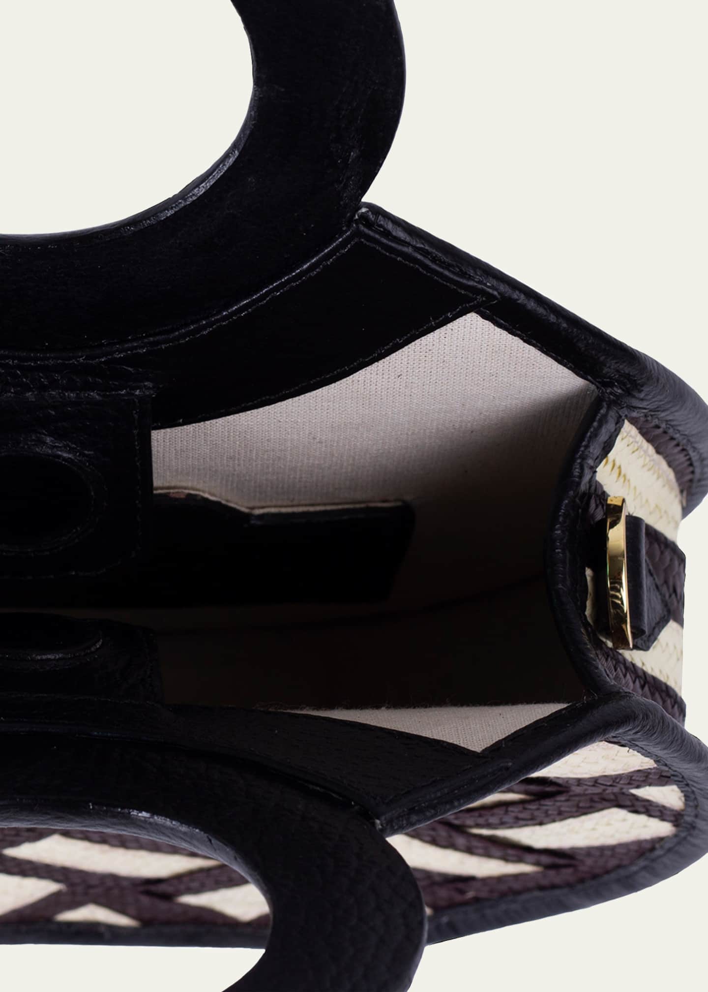 ADRIANA CASTRO Zenu Braided Cana Flecha/Leather Top-Handle Bag ...