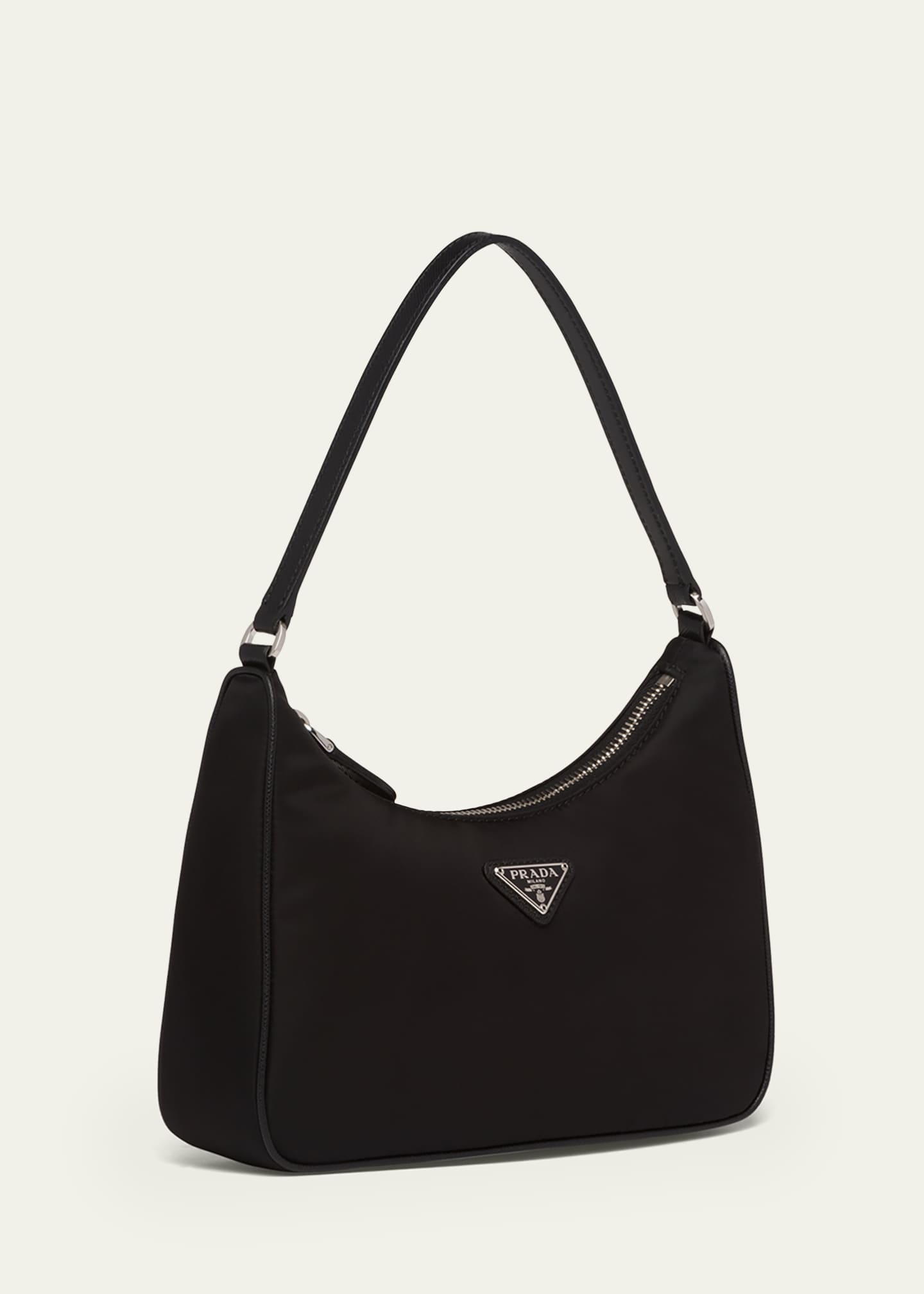 Prada Re-Edition 2005 Shoulder Bag Nylon Black in Nylon/Saffiano Leather  with Silver-tone - US
