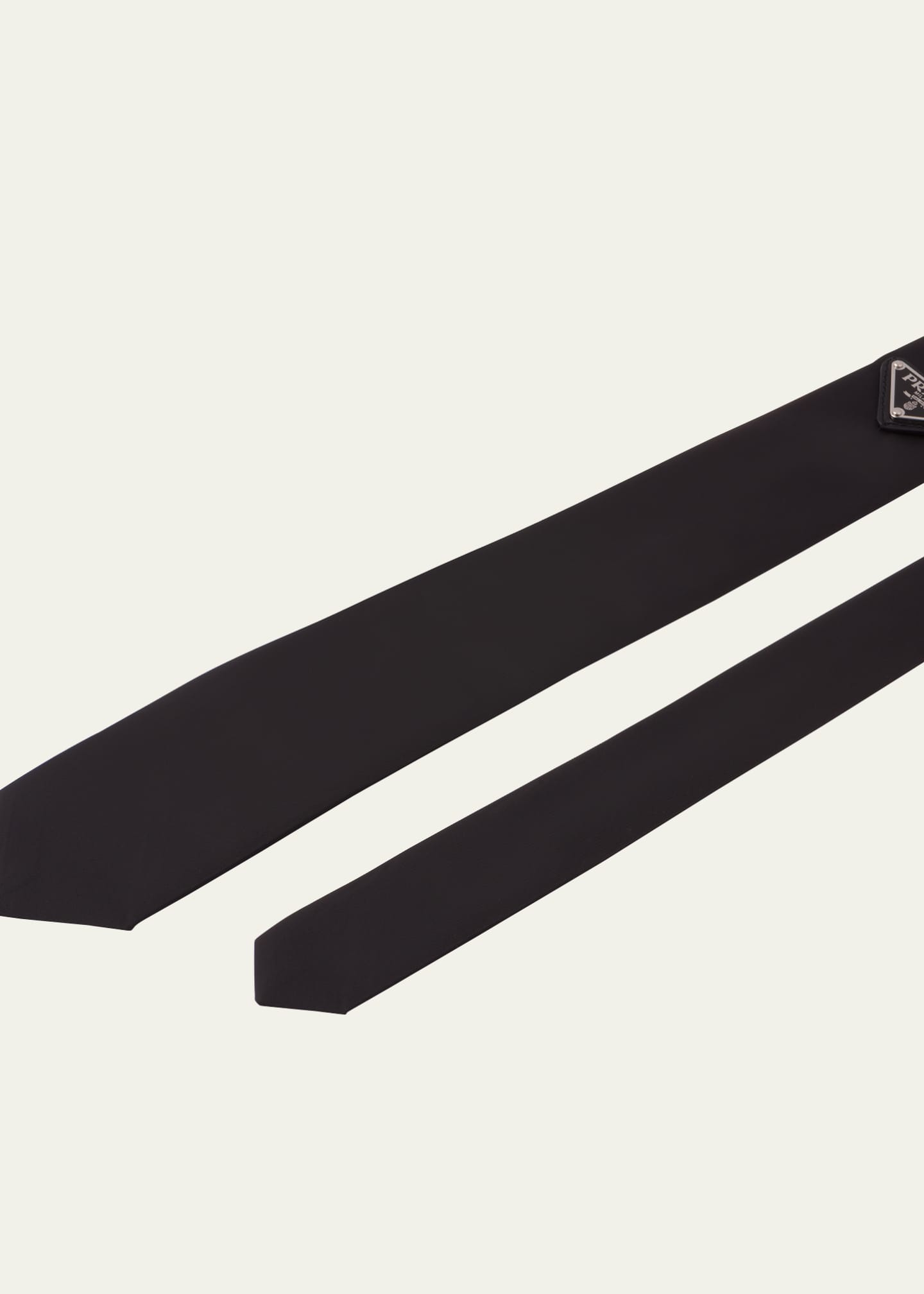 Prada Re Nylon Gabardine Tie with Logo Bergdorf Goodman