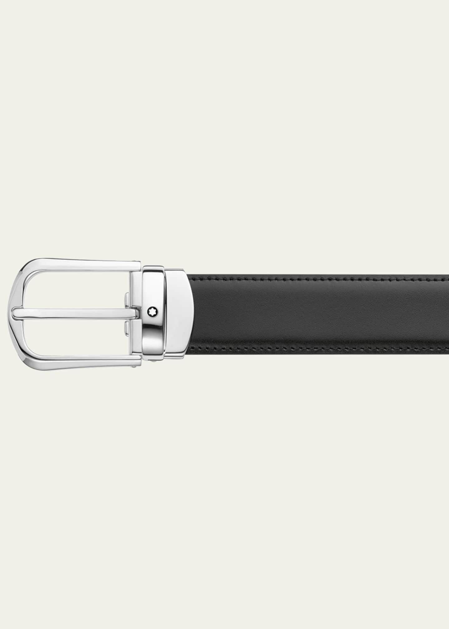 Montblanc Men's Horseshoe-Buckle Reversible Leather Belt Image 2 of 5