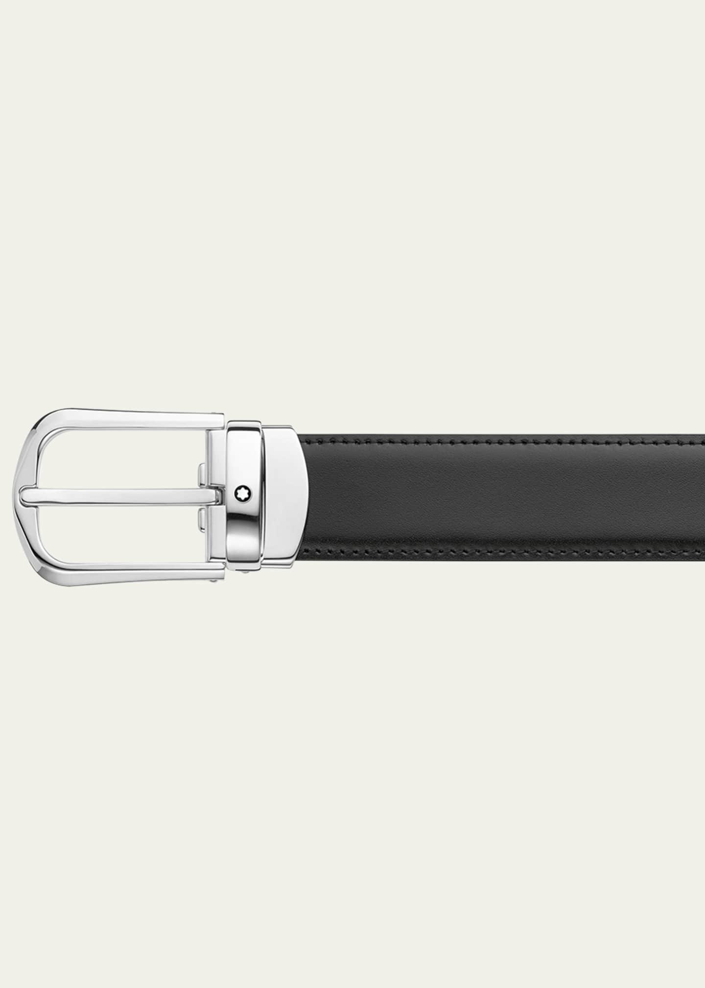 Montblanc Men's Horseshoe-Buckle Reversible Leather Belt Image 3 of 5