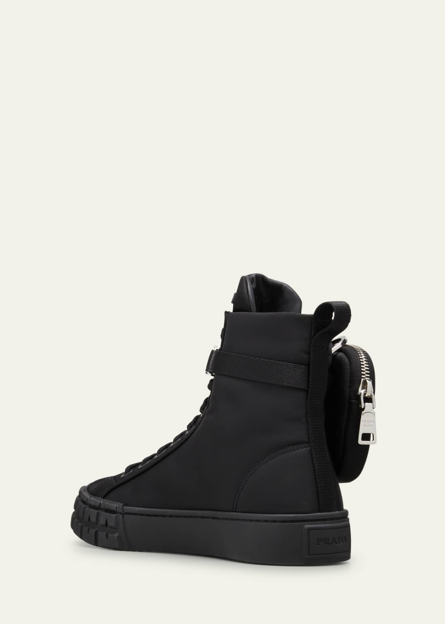 Nylon Zip-Pouch High Sneakers