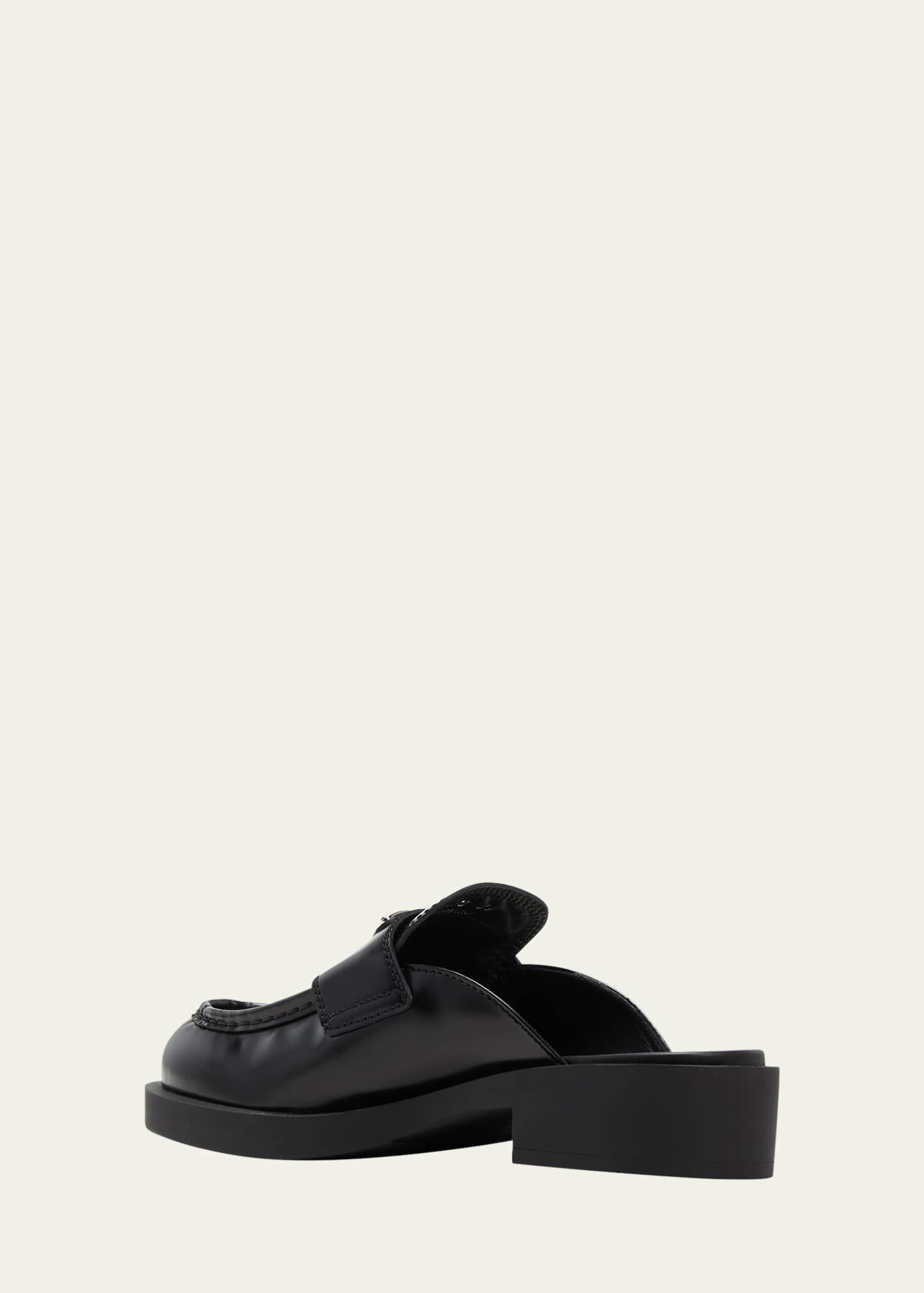 Prada Leather Logo Loafer Mules - Bergdorf Goodman