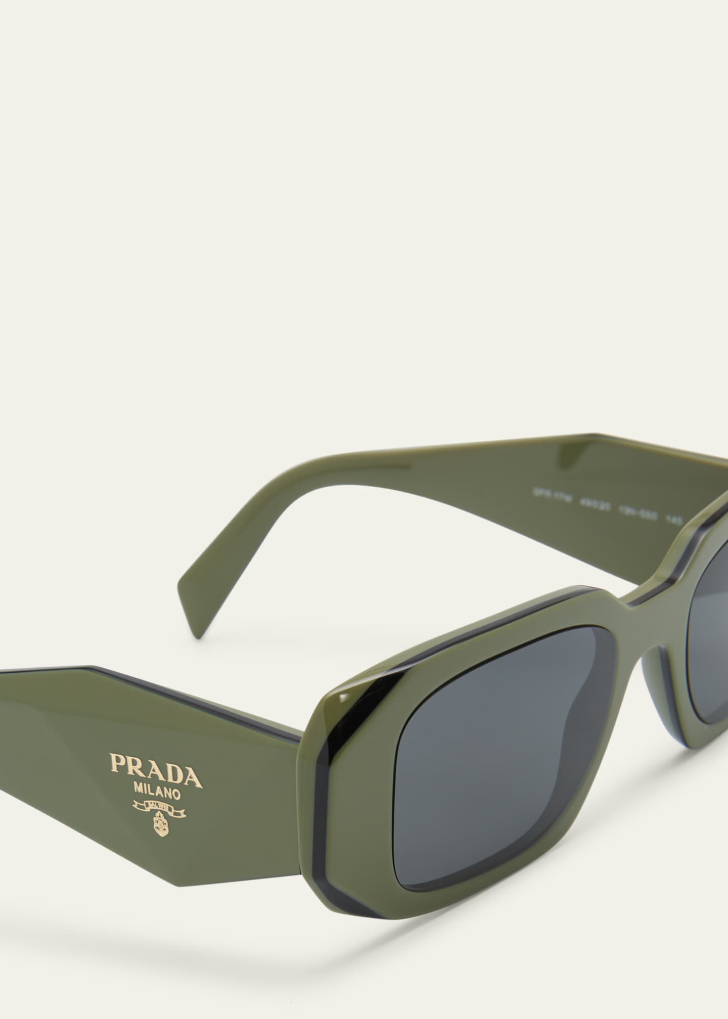 Perspecta 37 Famous(パースペクタ) Prada Rectangle Acetate Sunglasses - Bergdorf Goodman