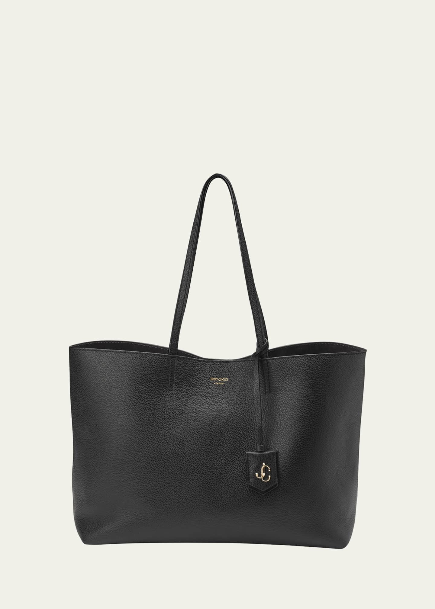 Shopping E W Leather Tote in Grey - Saint Laurent