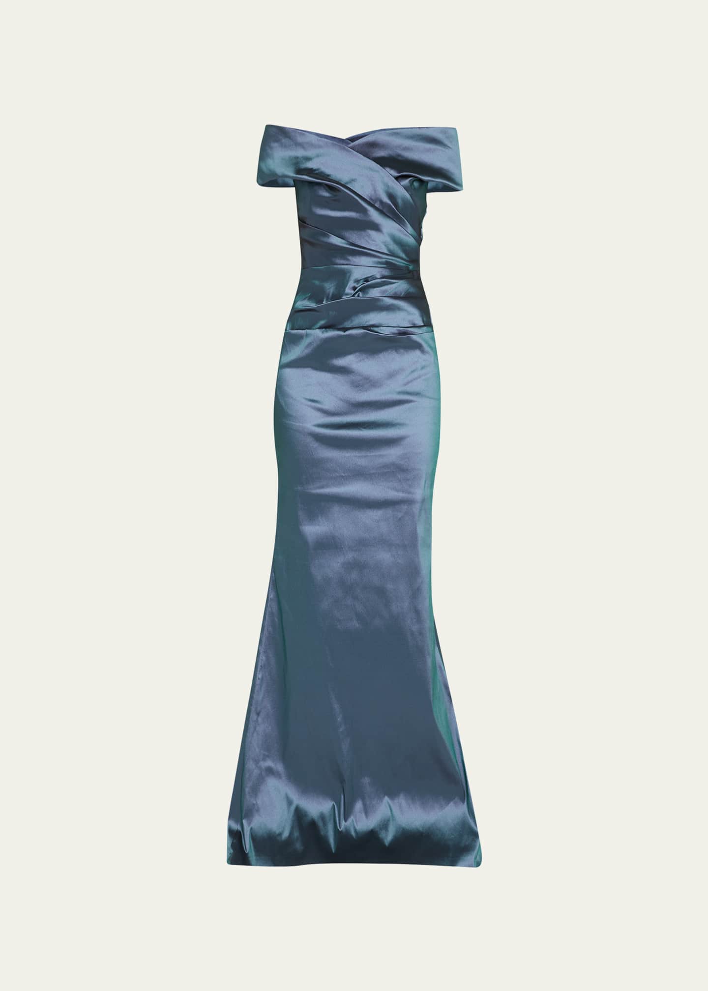 Ruched taffeta dress on sale