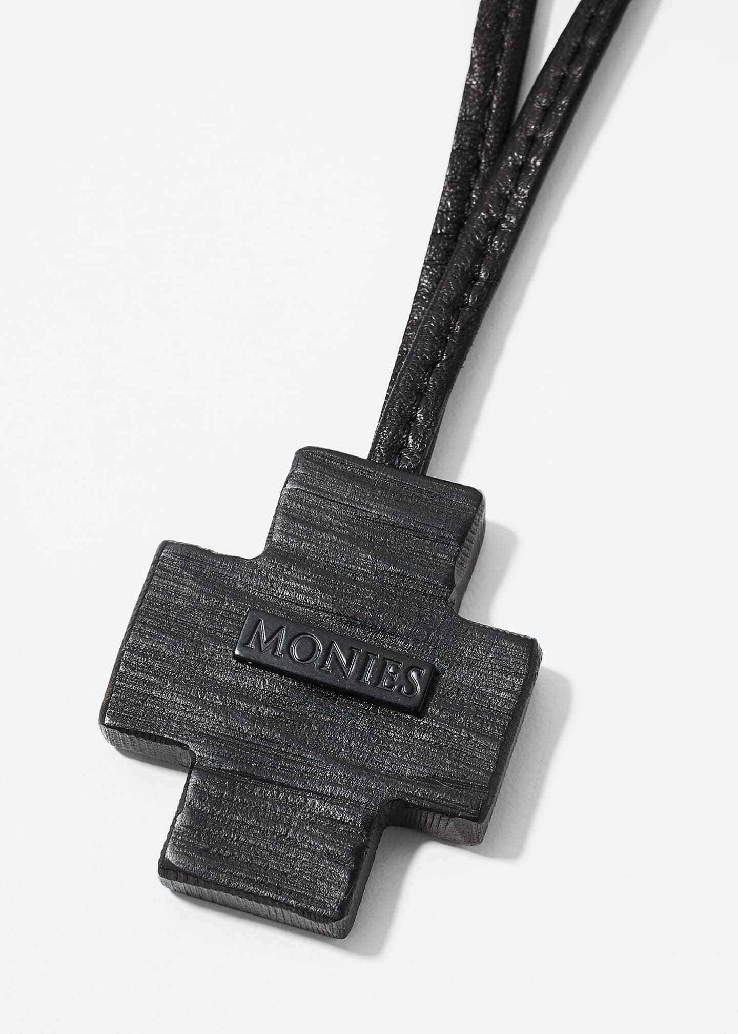 Eskandar Ebony Wooden Cross Pendant Necklace Image 4 of 4