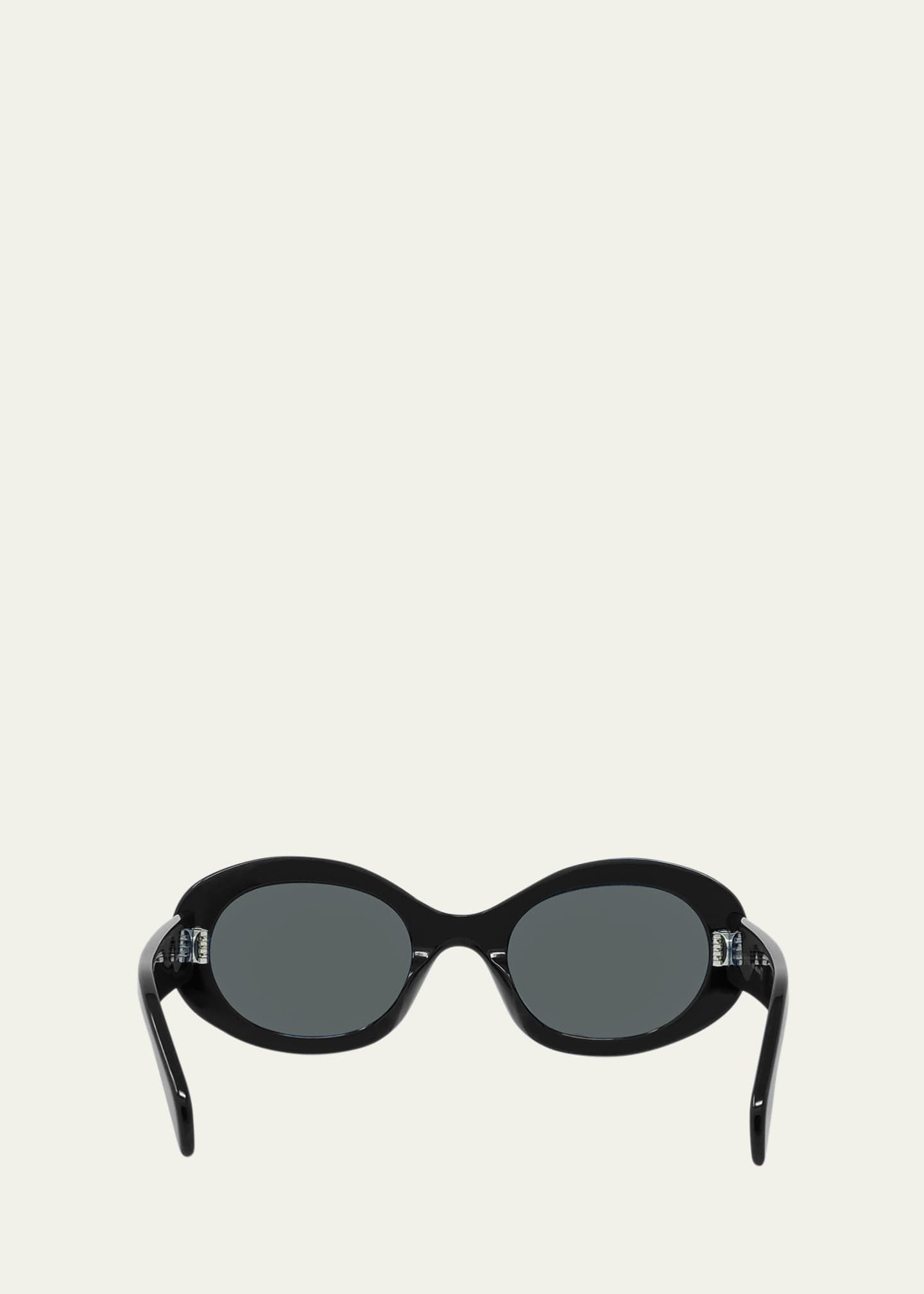 Celine Triomphe Logo Oval Acetate Sunglasses Image 5 of 5