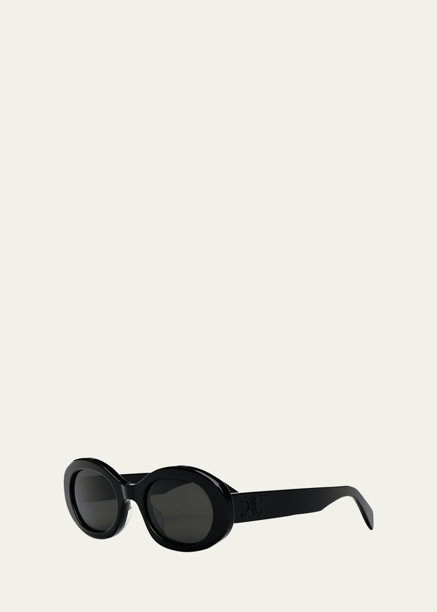 Celine Triomphe Logo Oval Acetate Sunglasses - Bergdorf Goodman