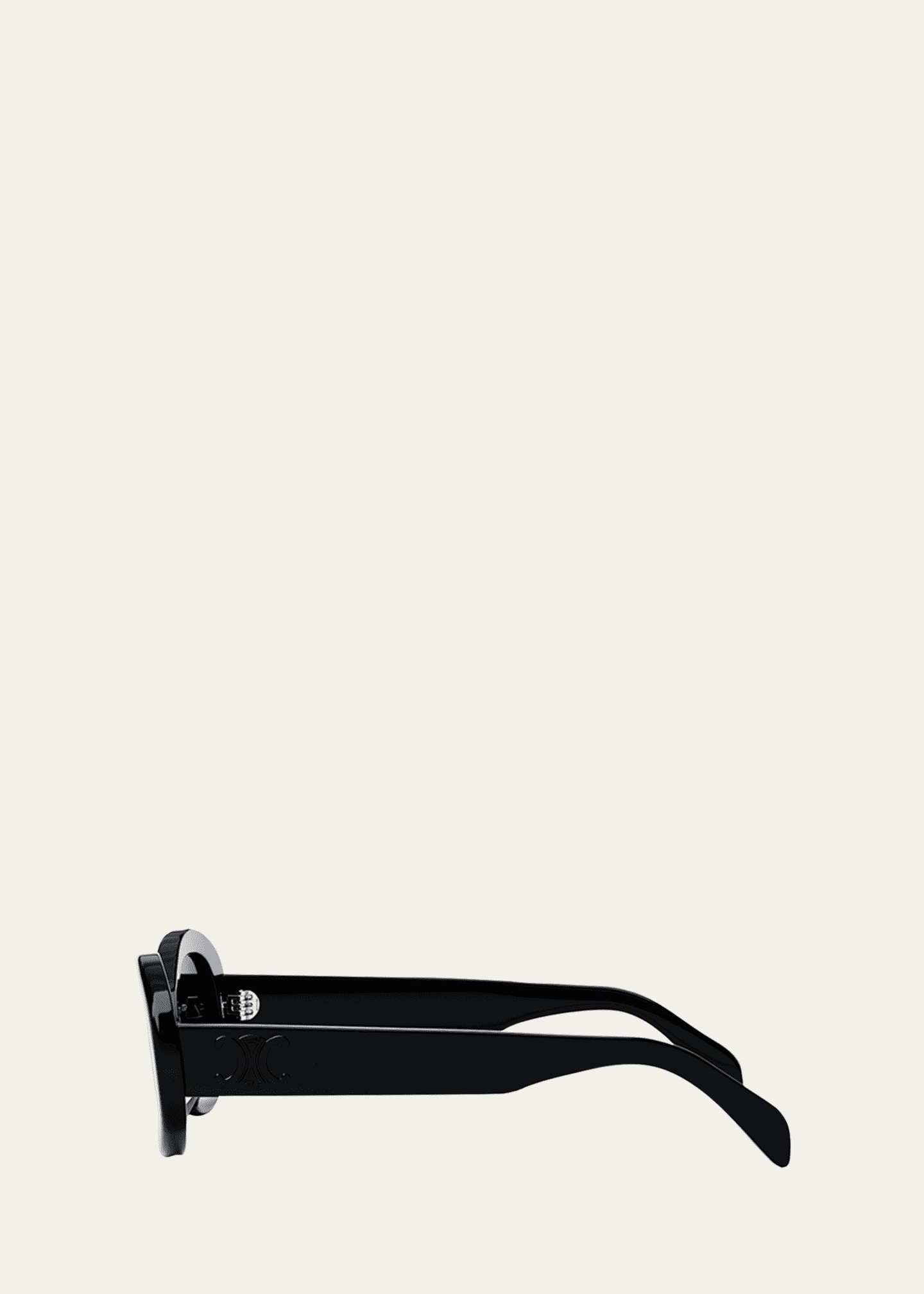 Celine Triomphe Logo Oval Acetate Sunglasses Image 3 of 5