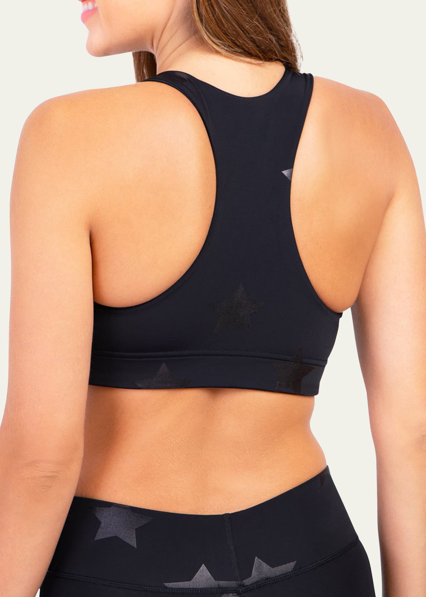 Black Star Print Sports Bra