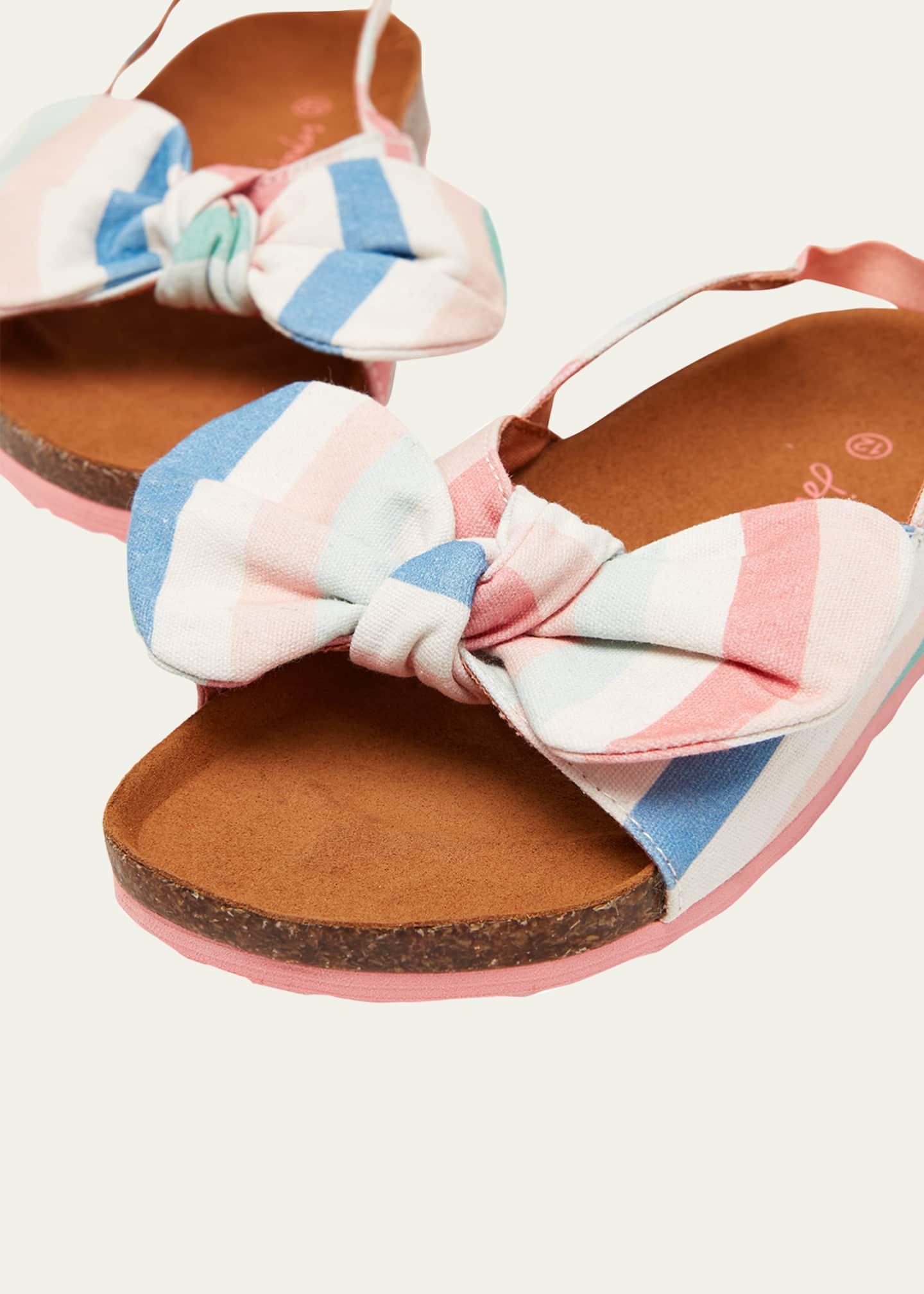 Joules Girl s Bayside Striped Bow Sandals Toddler Kids