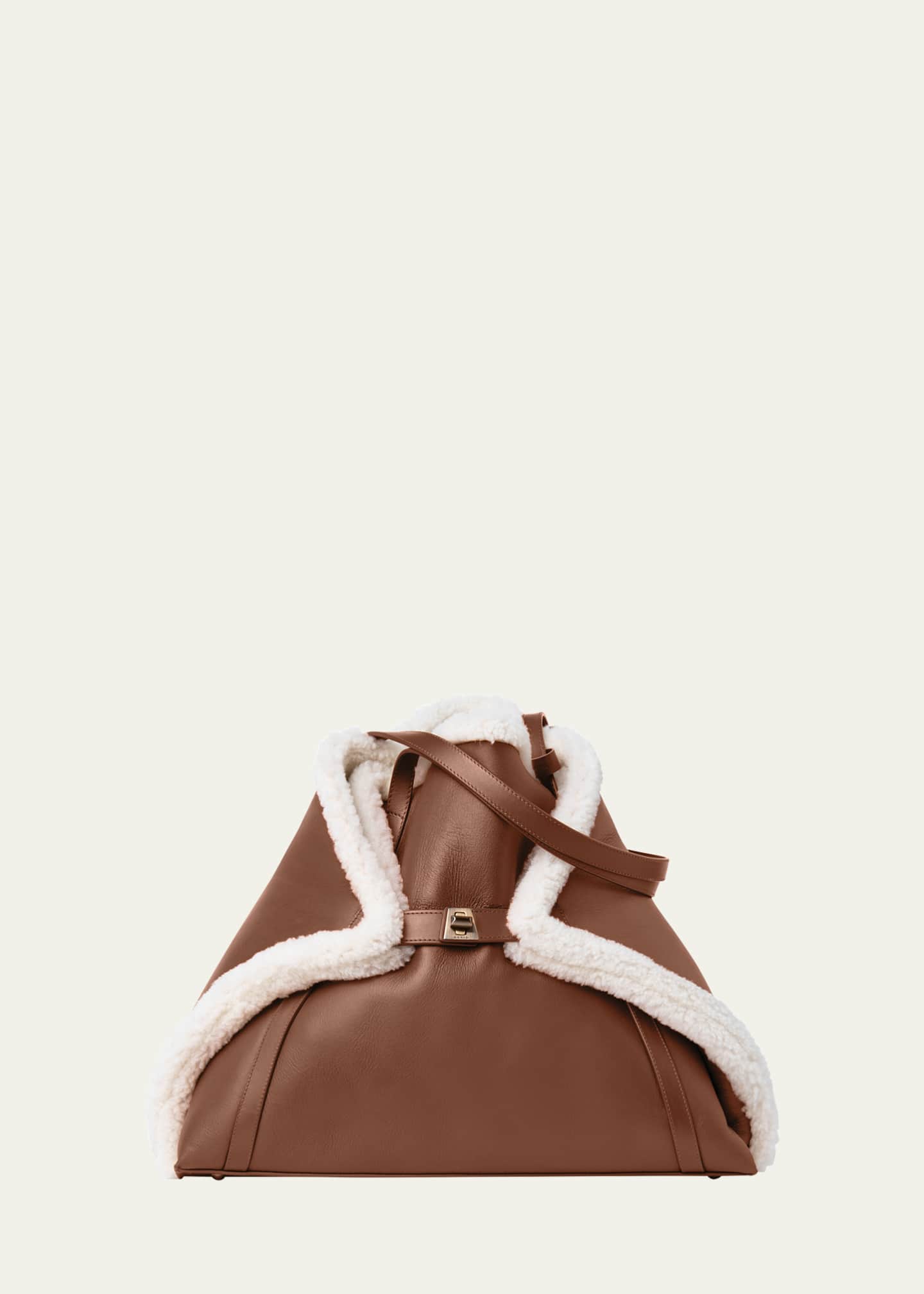 Akris AI Medium Shearling Reversible Tote Bag Image 2 of 5