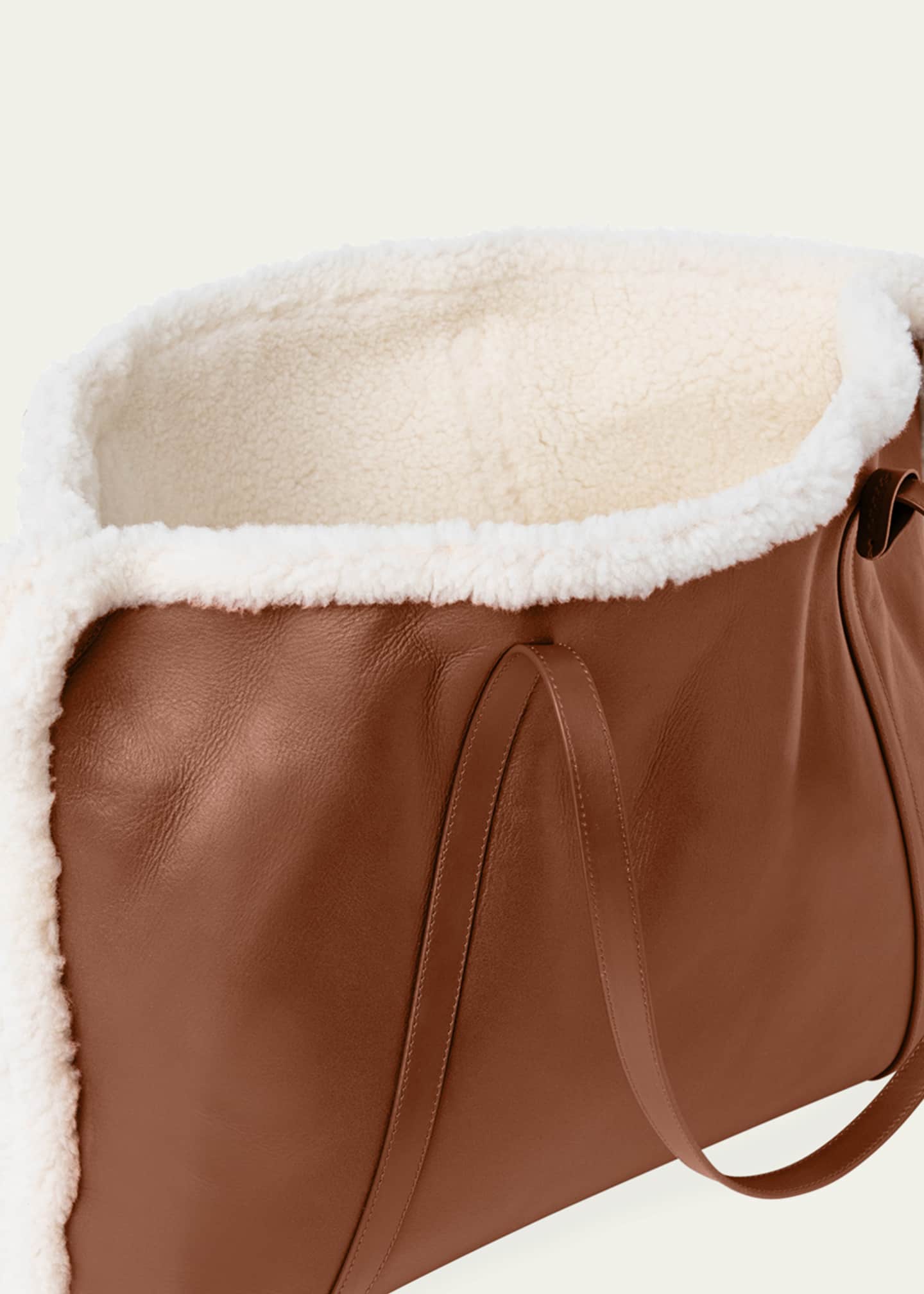 Akris AI Medium Shearling Reversible Tote Bag Image 4 of 5