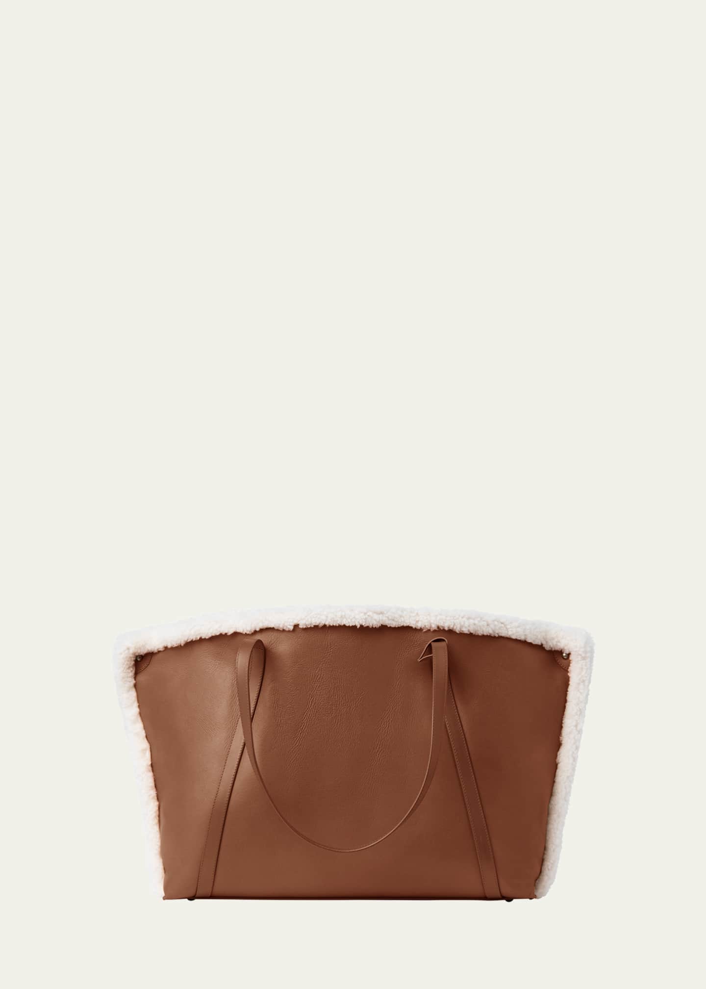 Akris AI Medium Shearling Reversible Tote Bag Image 1 of 5