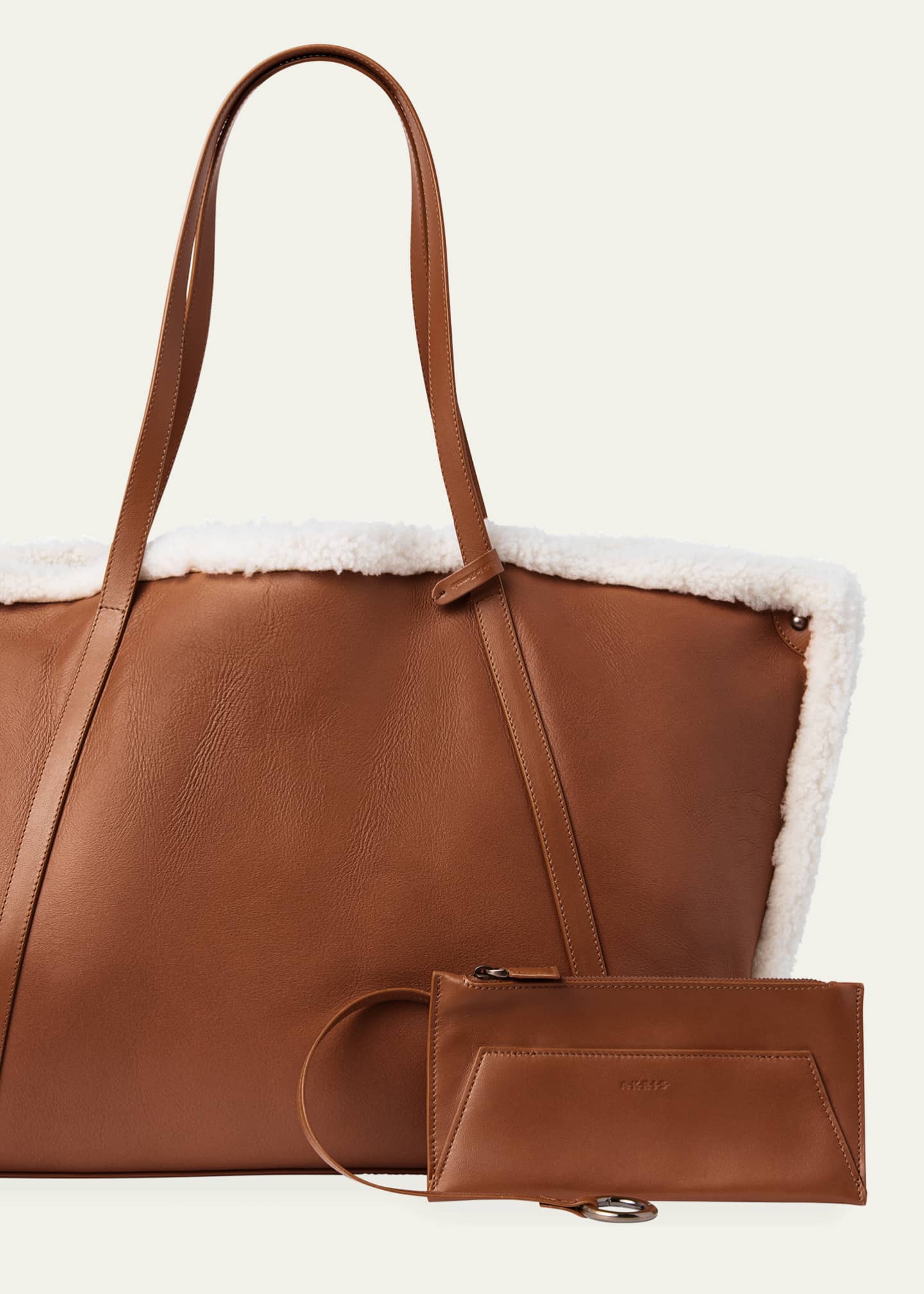 Akris AI Medium Shearling Reversible Tote Bag Image 5 of 5