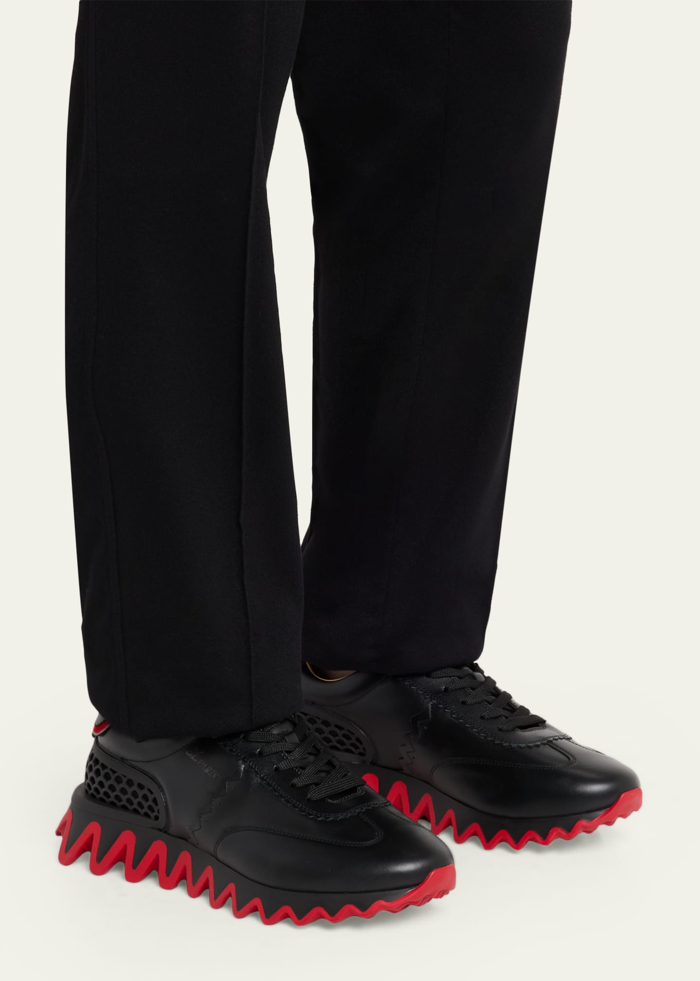 Christian Louboutin Men's Loubishark Flat Leather Red-Sole Runner