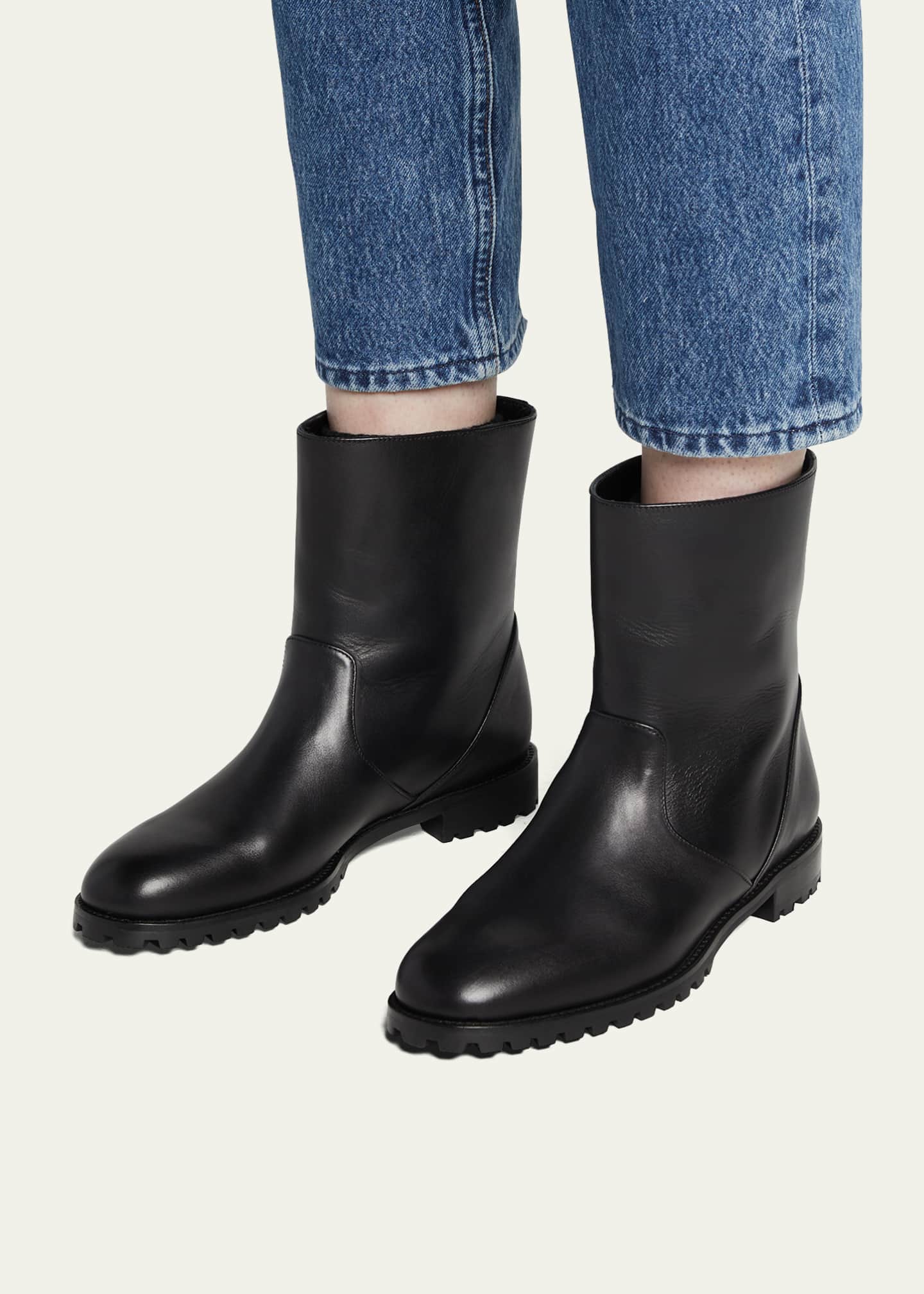 Manolo Blahnik Motosa Calf Leather Ankle Boots Bergdorf Goodman