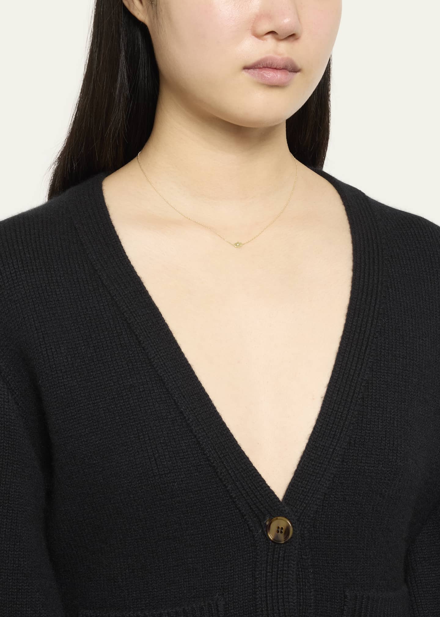 Jennifer Meyer 18k Mini Hamsa Necklace with Diamond Accent Image 2 of 4