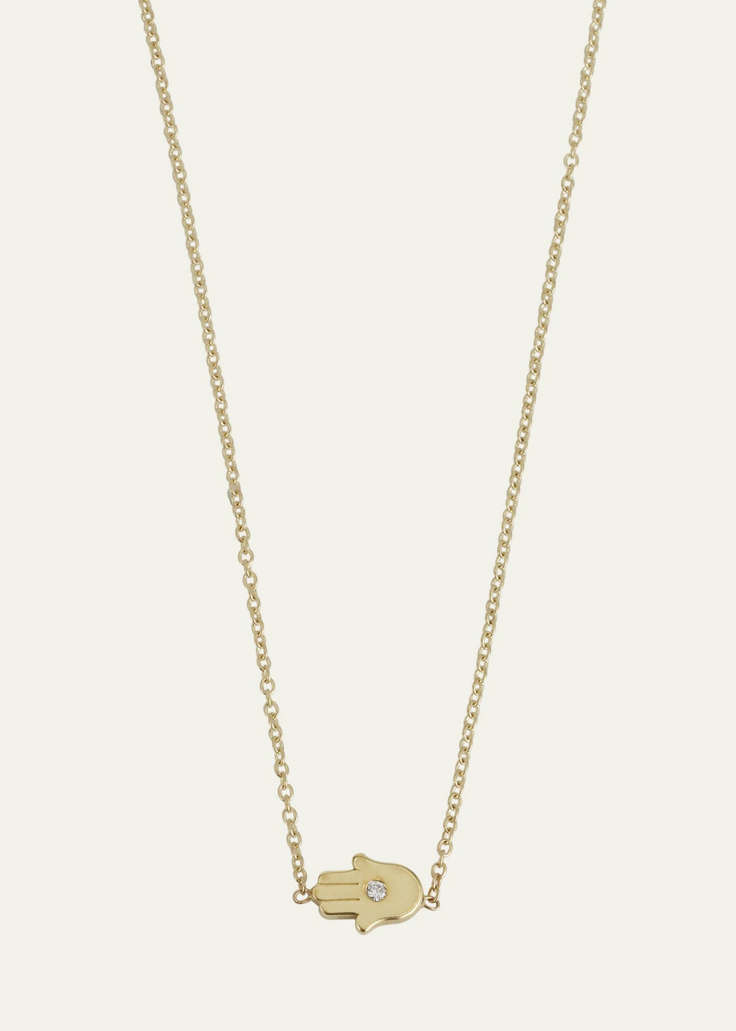 Jennifer Meyer 18k Mini Hamsa Necklace with Diamond Accent Image 1 of 4