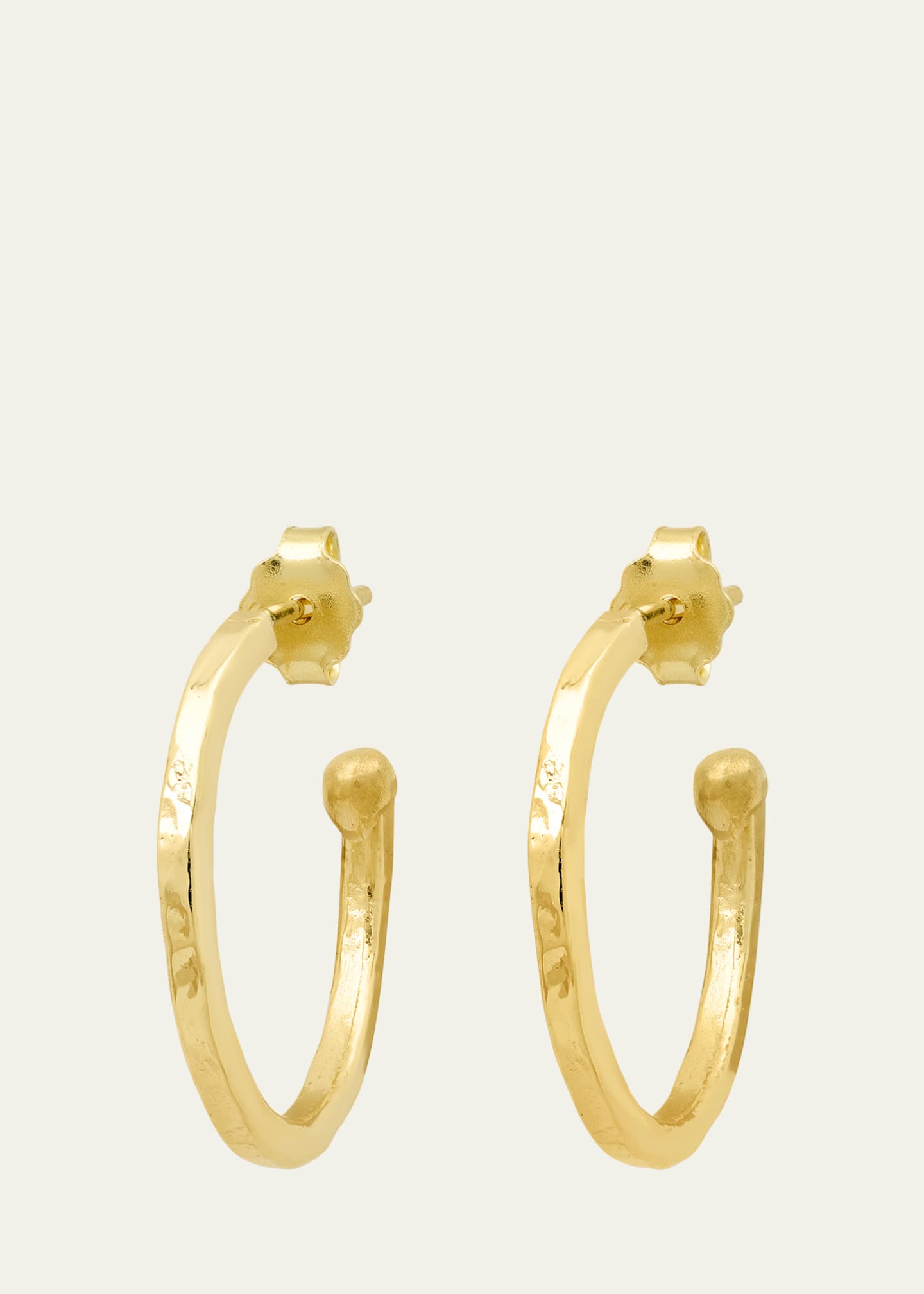 Jennifer Meyer 18k Small Hammered Bangle Hoop Earrings Image 1 of 2