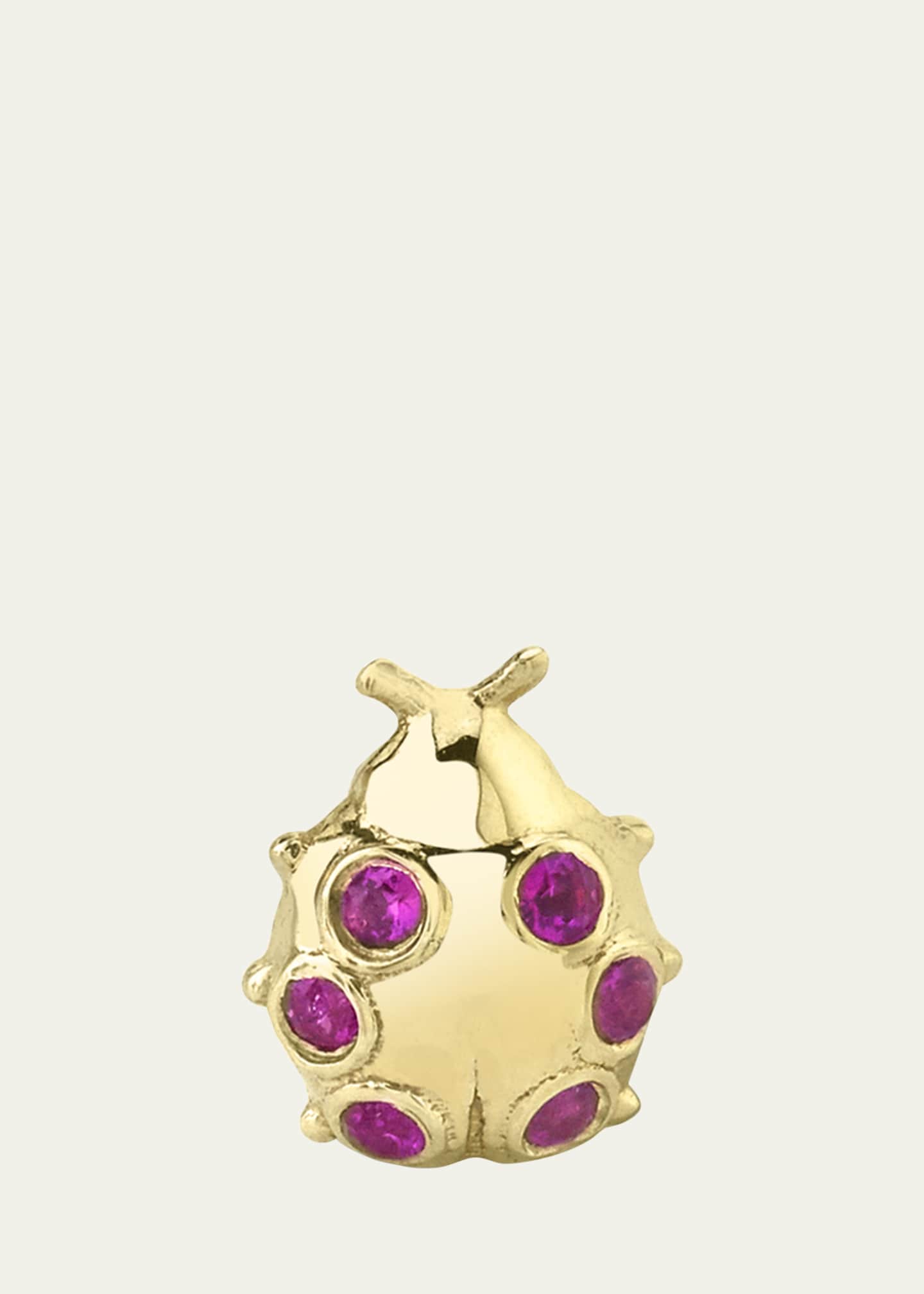 Sydney Evan Tiny Ruby Ladybug Stud Earrings