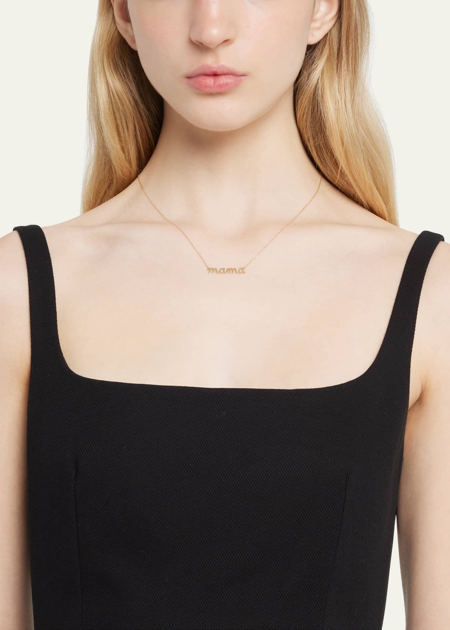 Sydney Evan 14k Gold Mama Script Necklace Image 2 of 4