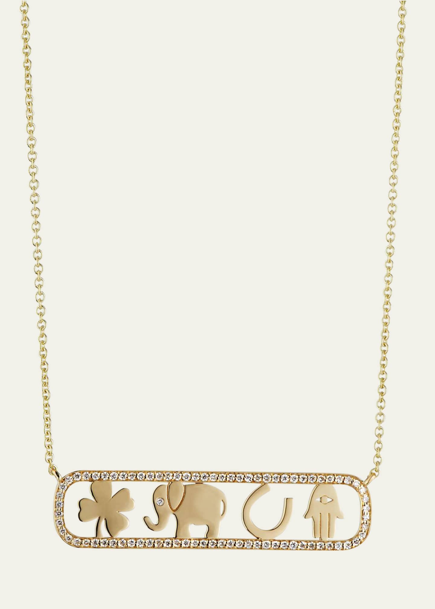 Sydney Evan 14k Diamond Icon Bar Necklace