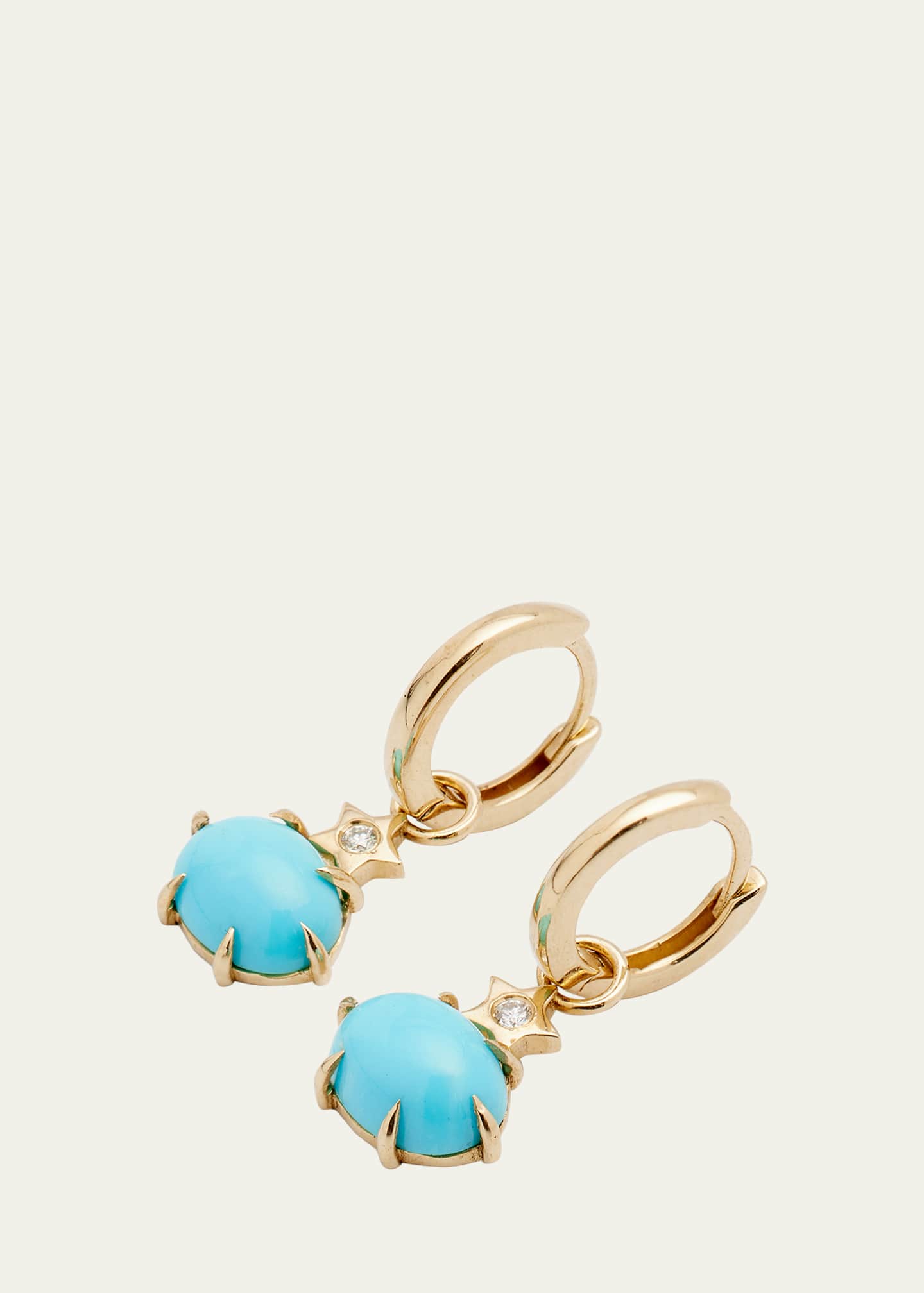Andrea Fohrman Mini Cosmo Hoop Earrings in Turquoise Image 3 of 4