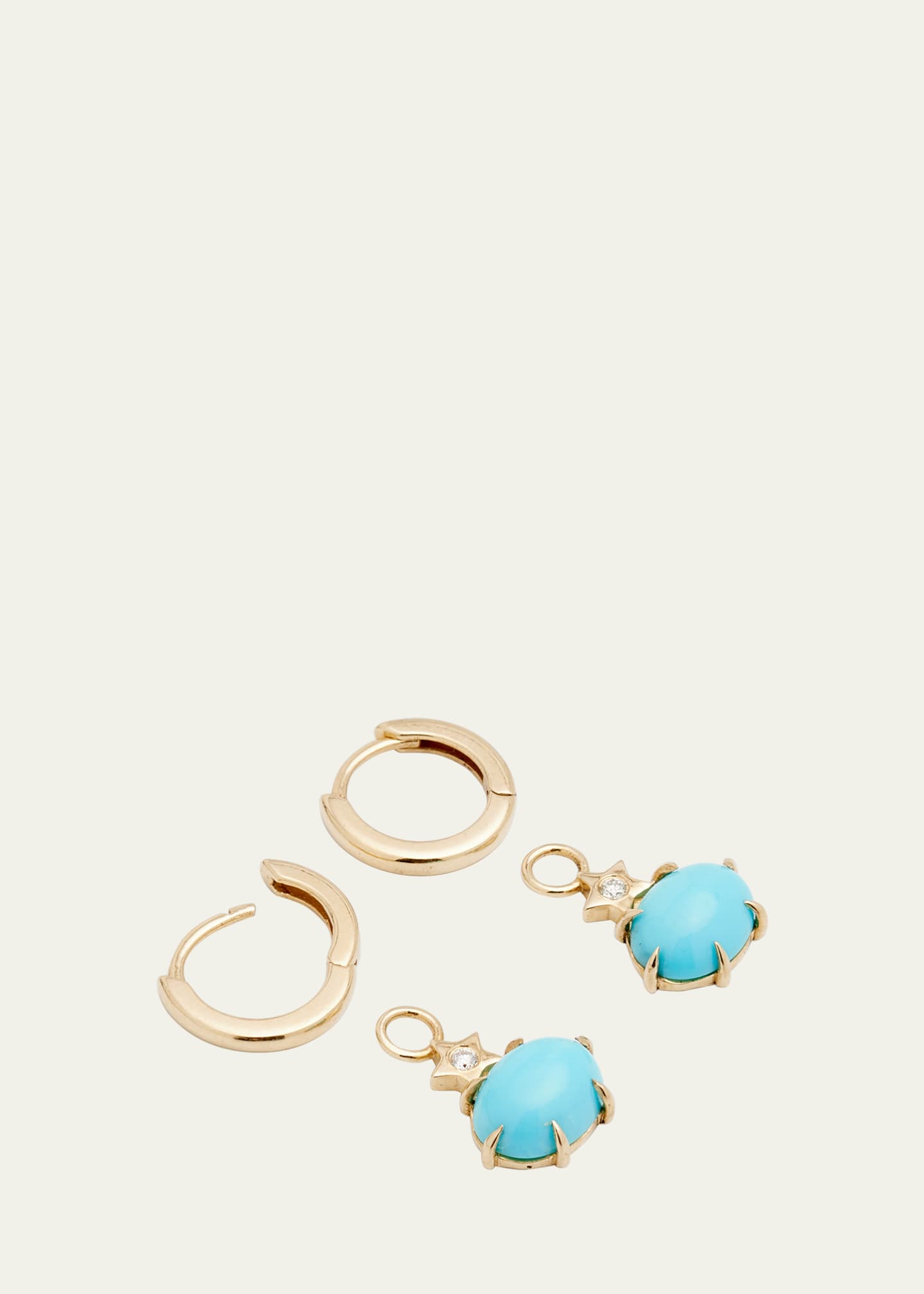 Andrea Fohrman Mini Cosmo Hoop Earrings in Turquoise Image 4 of 4