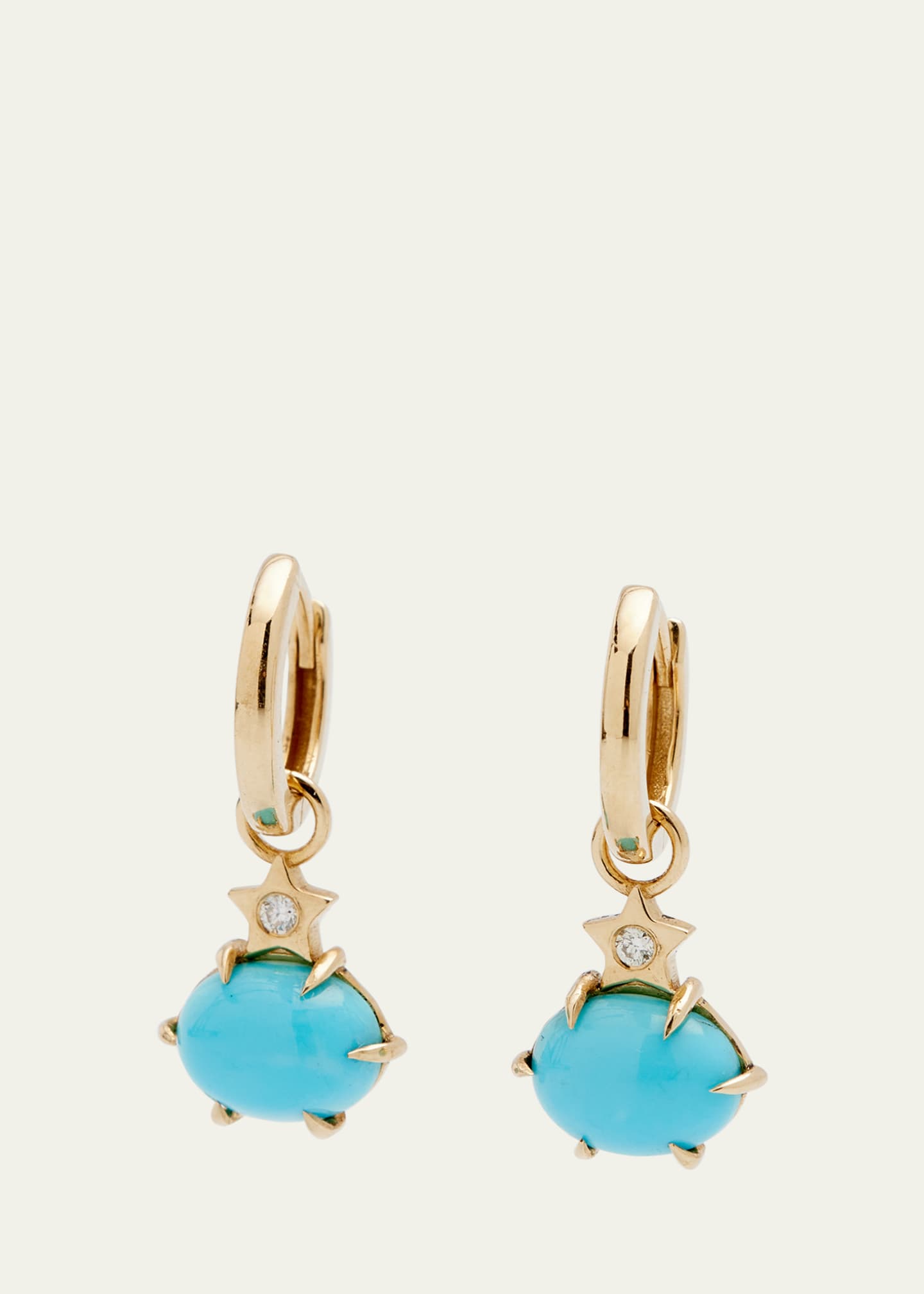 Andrea Fohrman Mini Cosmo Hoop Earrings in Turquoise Image 1 of 4