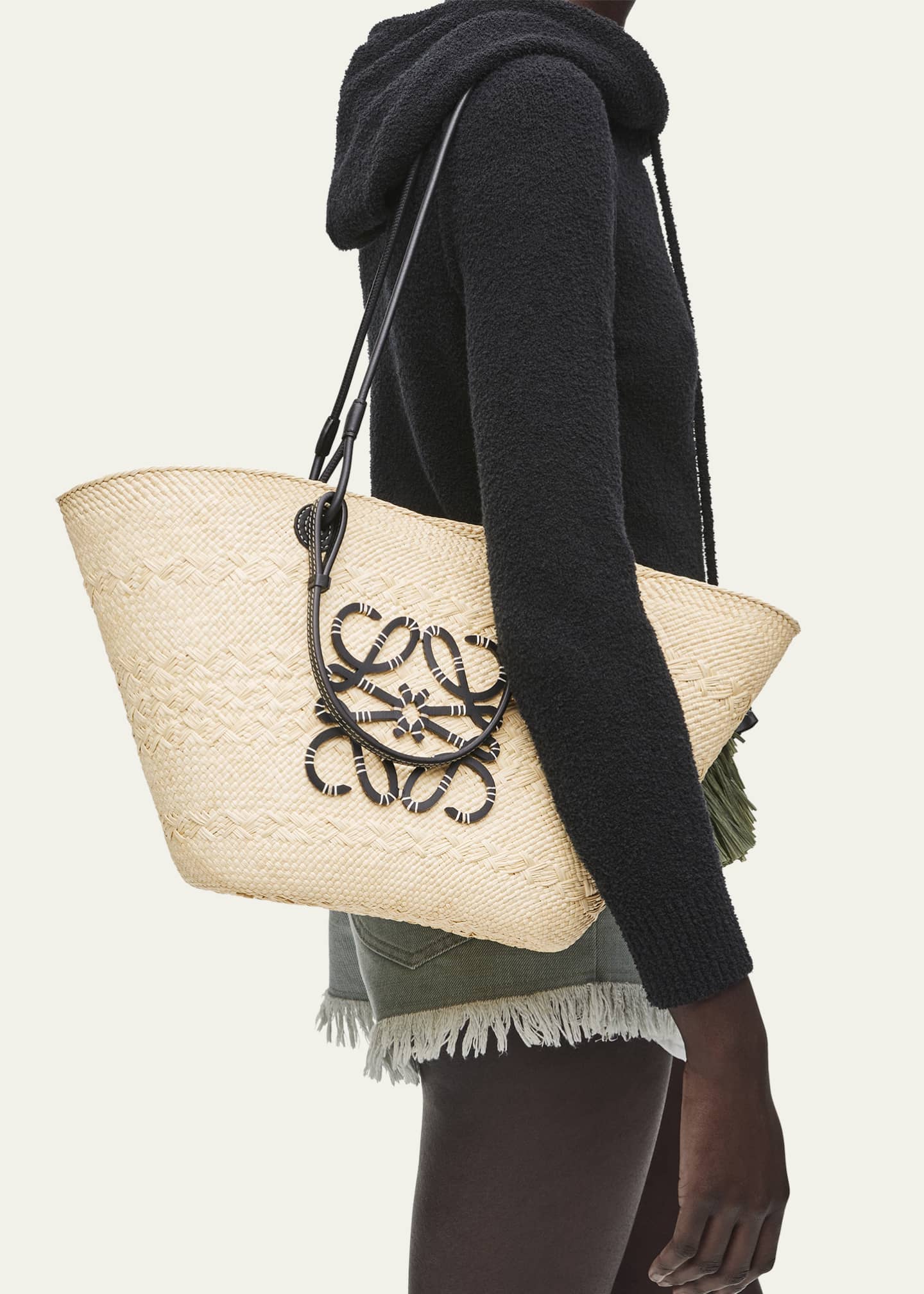 Loewe x Paula's Ibiza Anagram Basket Bag in Iraca Palm with