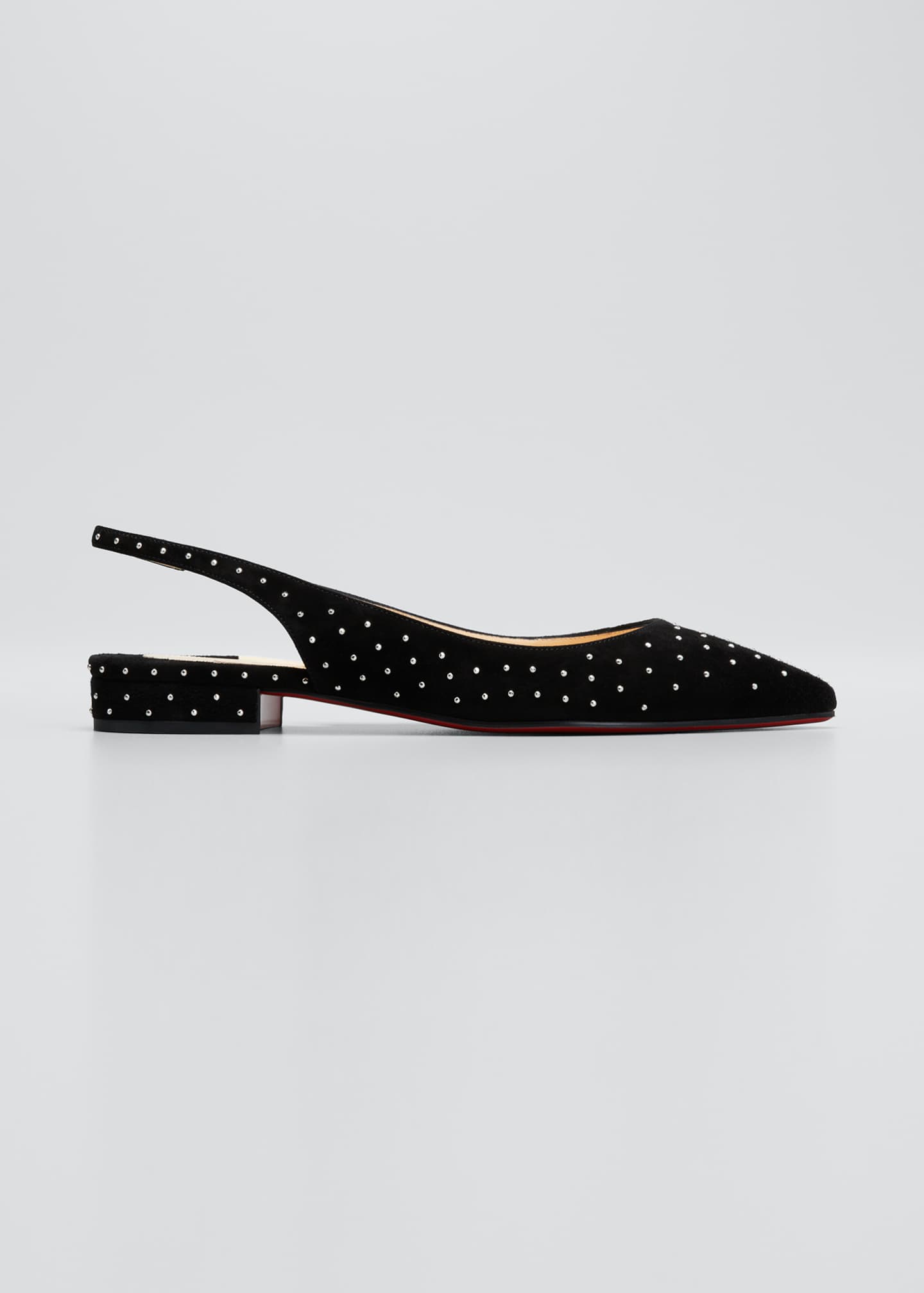 christian louboutin silver flats