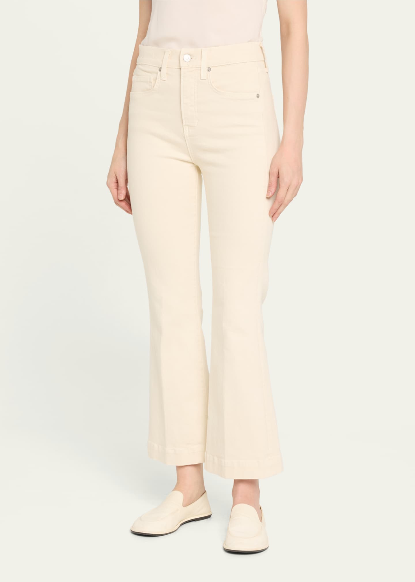 Veronica Beard Carson High-Rise Ankle Flare Jeans Image 4 of 5
