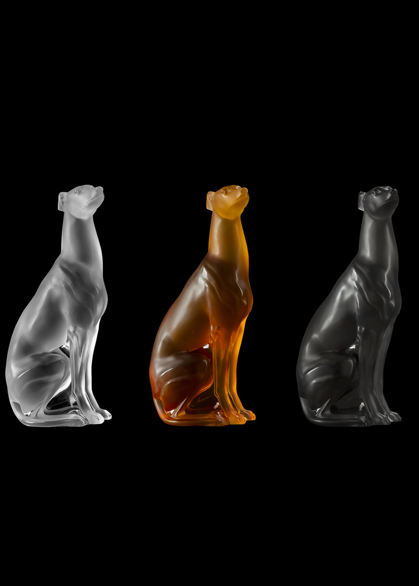 Lalique Gray Greyhound Sculpture Image 2 of 2