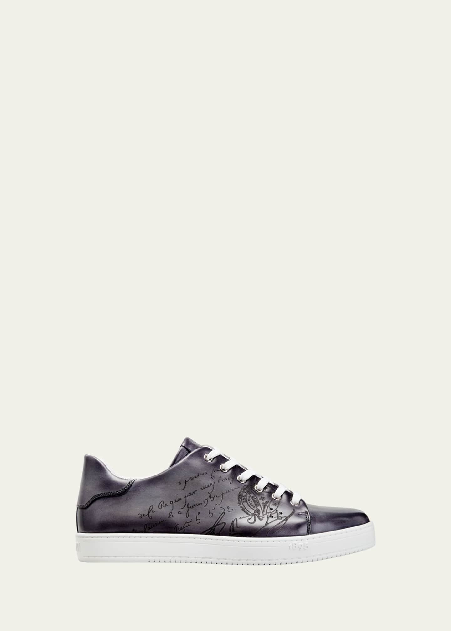 Berluti Men's Script-Embossed Low-Top Sneakers - Bergdorf Goodman