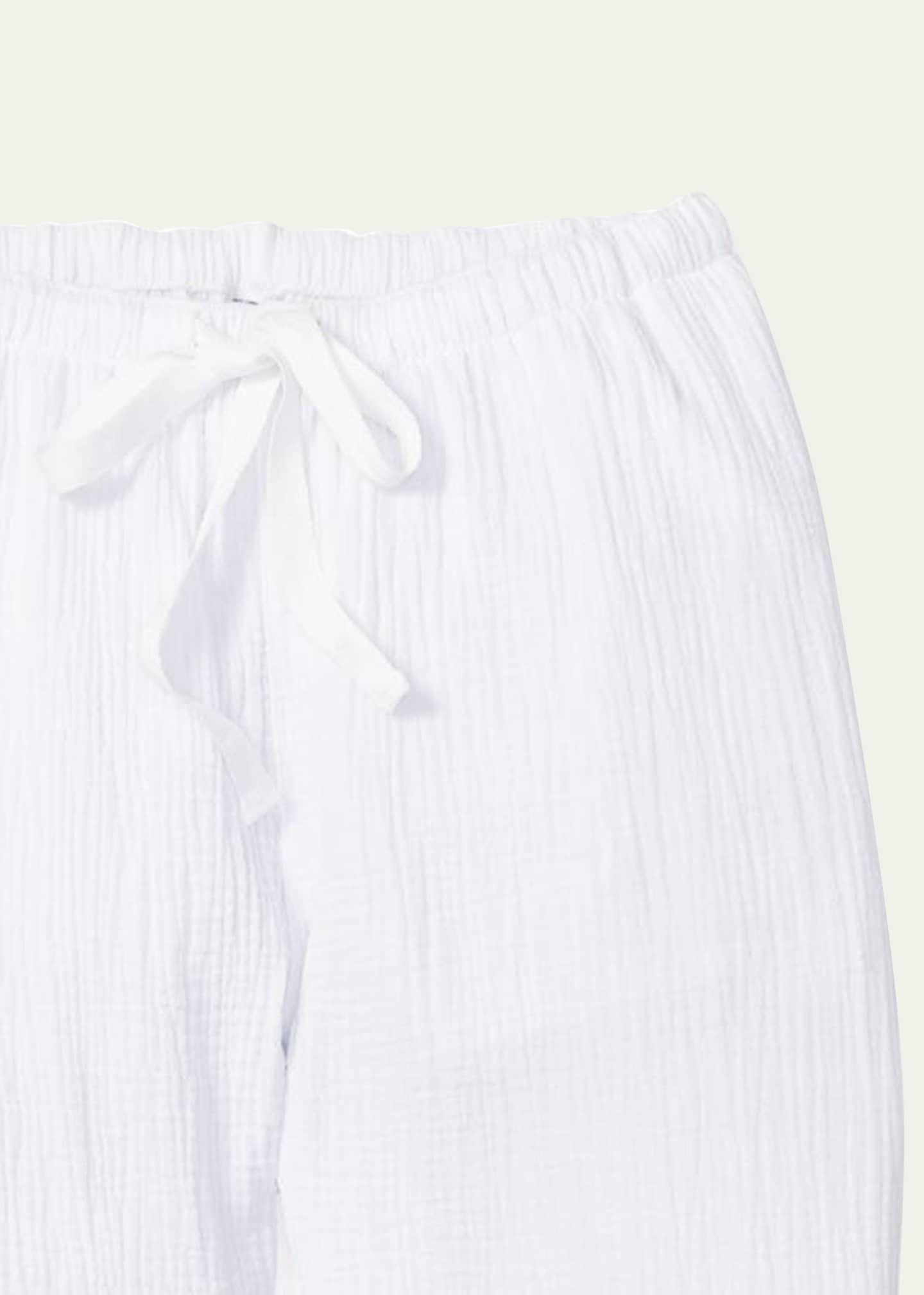 White Cotton Gauze Pants