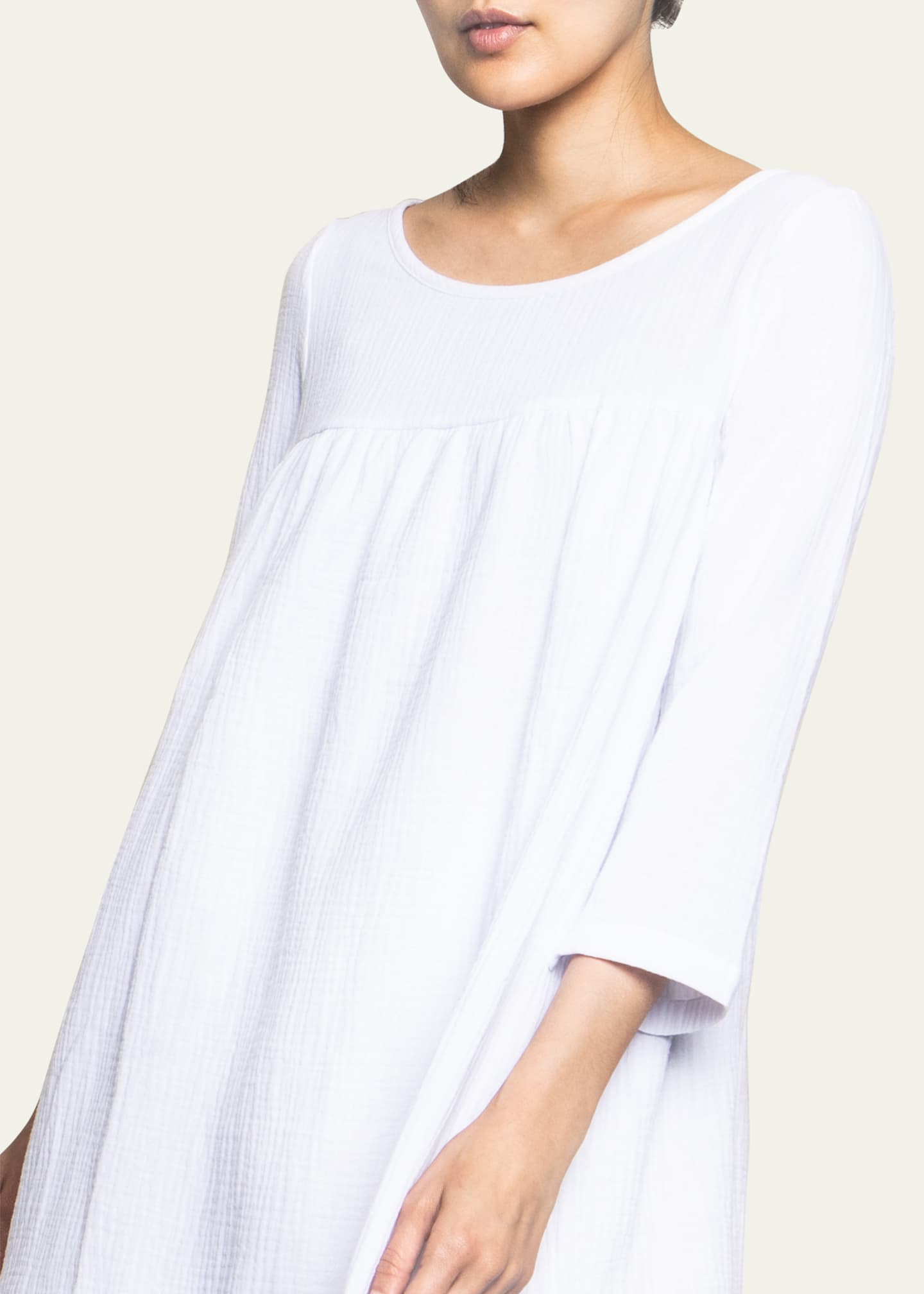 Petite Plume Provence 3/4Sleeve Gauze Nightgown Bergdorf Goodman