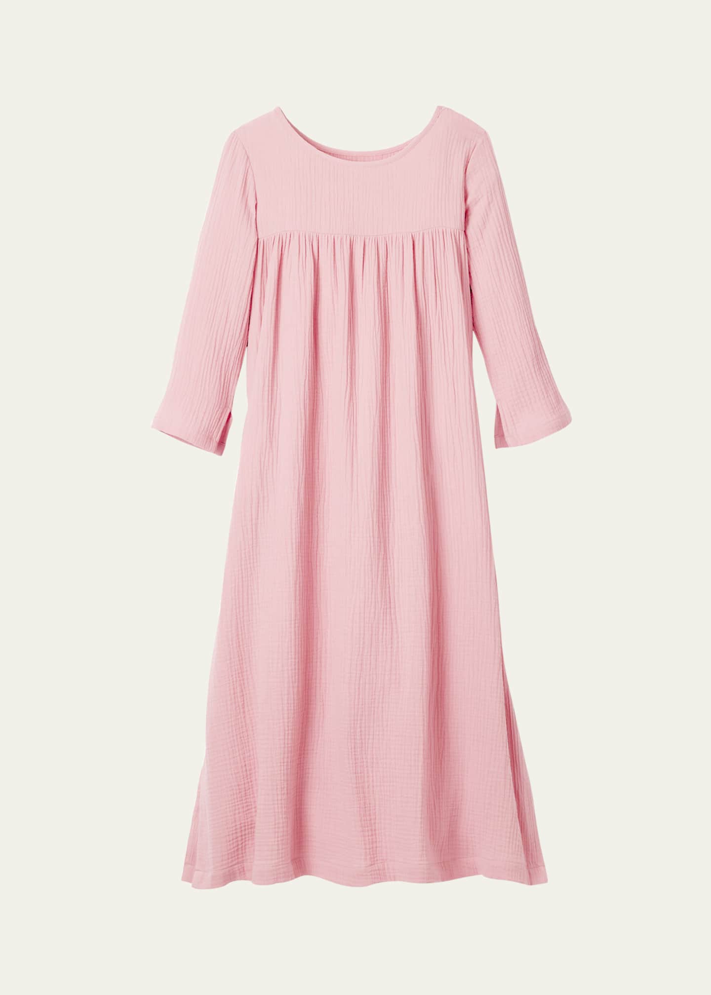 Petite Plume Provence 3/4Sleeve Gauze Nightgown Bergdorf Goodman