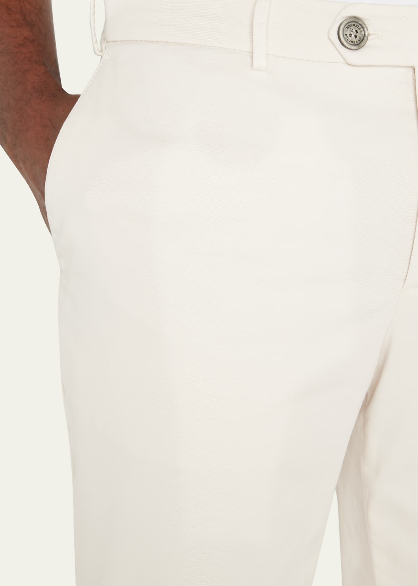 Brunello Cucinelli Men's American Pima Italian-Fit Chino Trousers Image 5 of 5