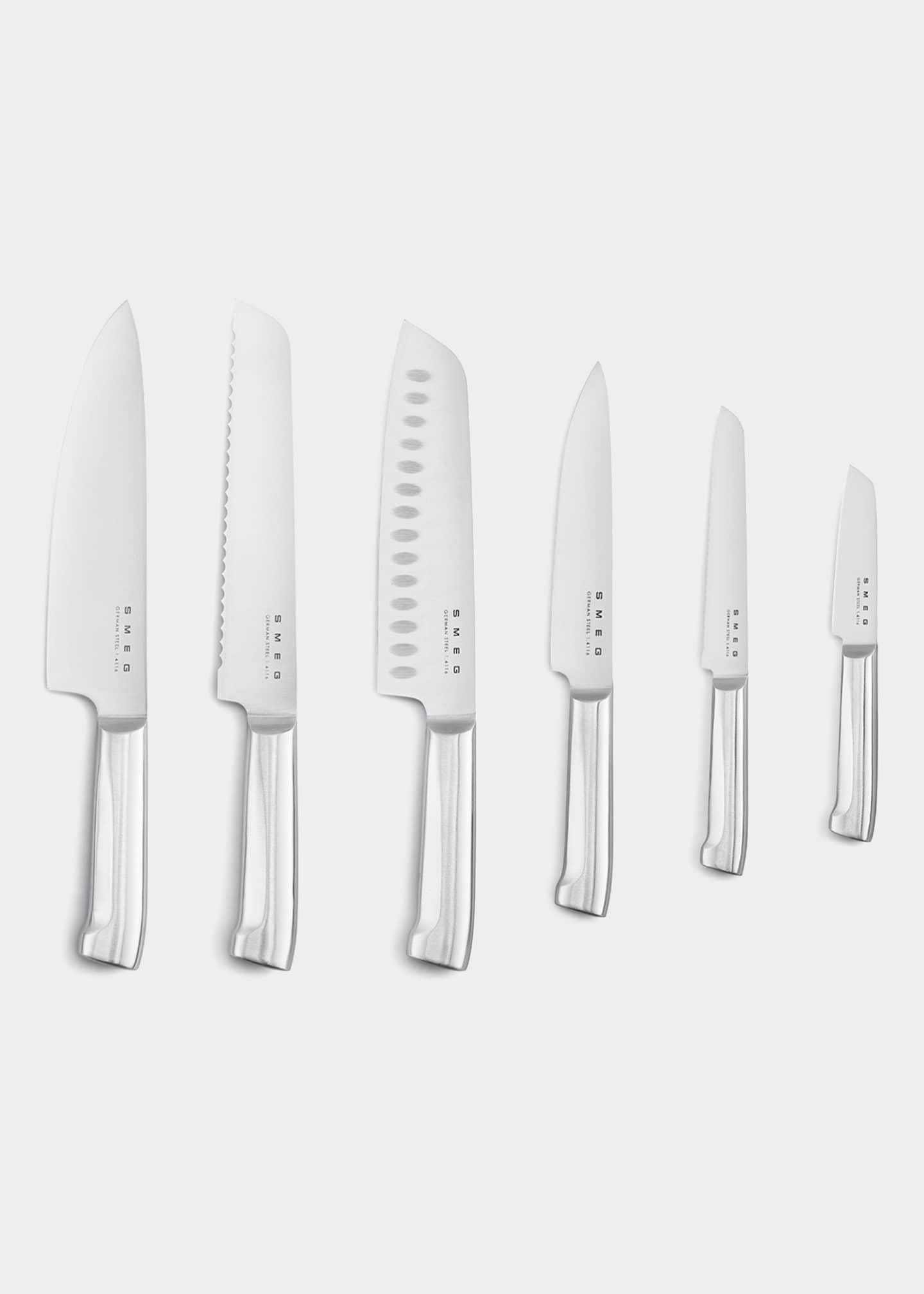 Smeg 7Piece Knife Block Set, Pastel Blue Bergdorf Goodman