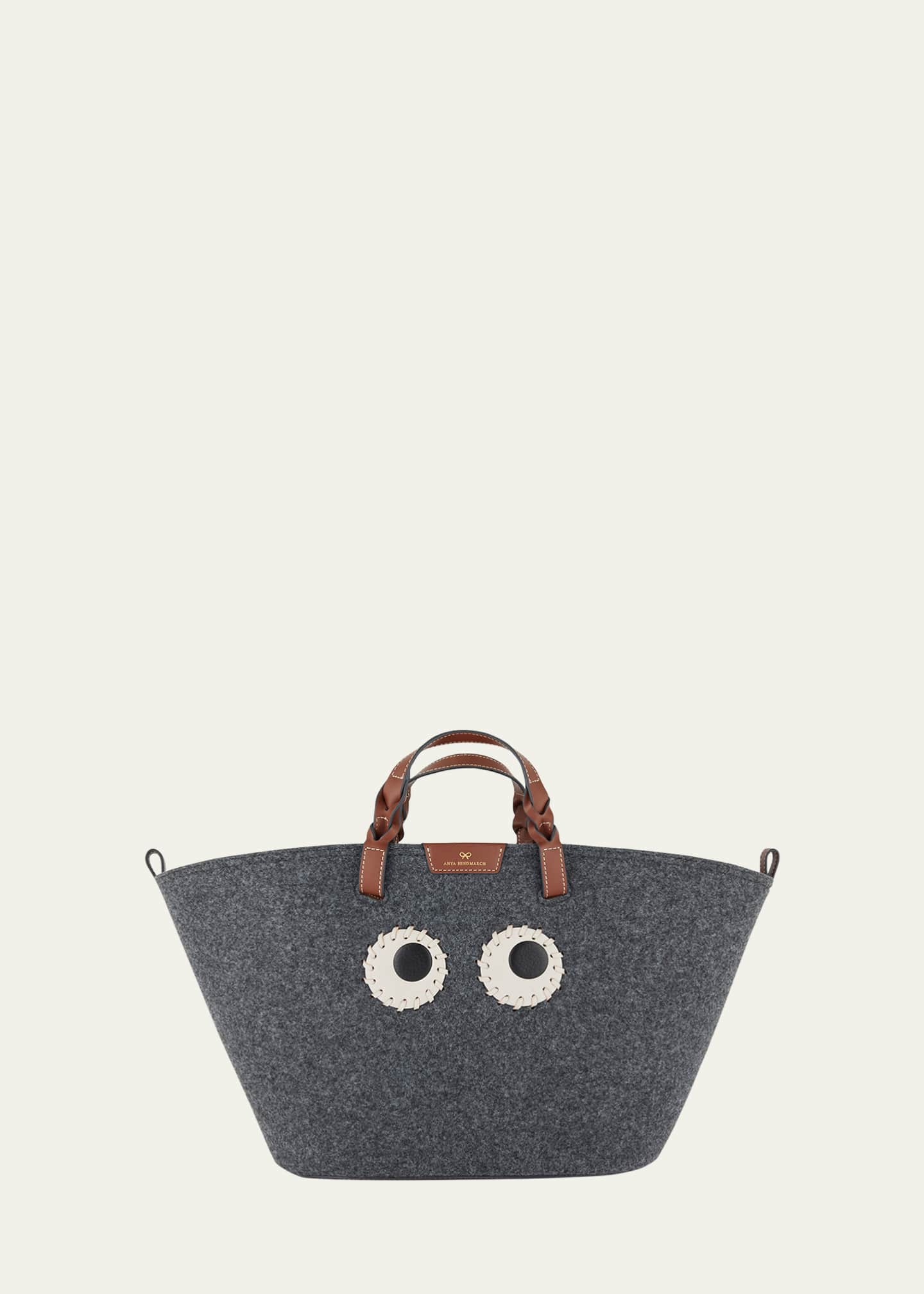 Anya Hindmarch Eyes Tote Bag in Recycled Felt With Smooth Eco Leather