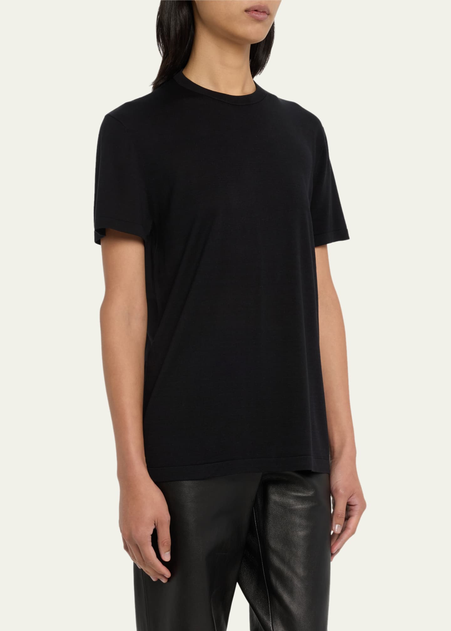Silk knit t shirt store