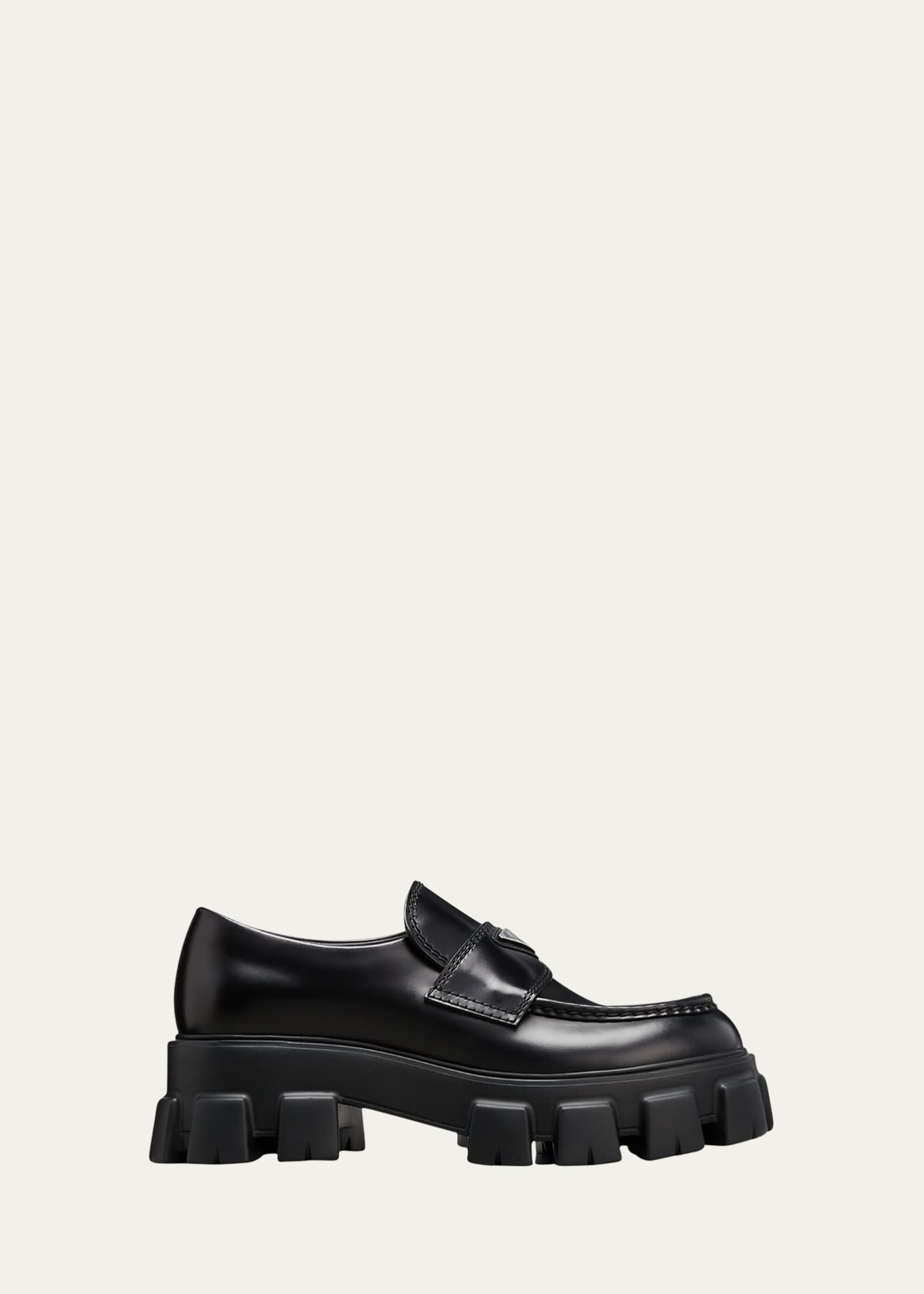 Prada Men s Monolith Lug Sole Brushed Leather Loafers Bergdorf