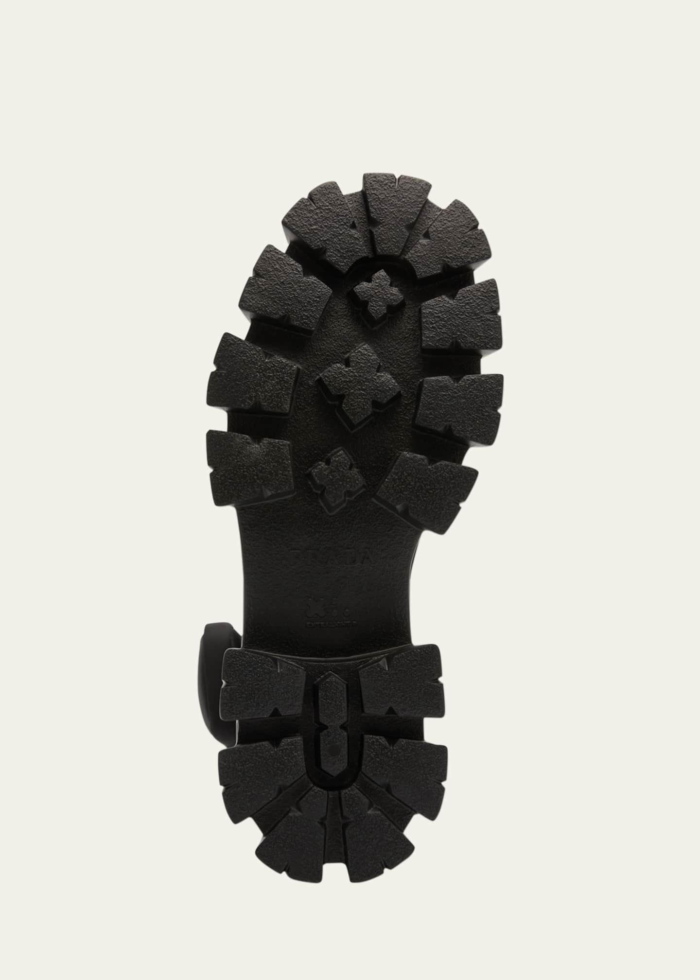 Prada Men's Re-Nylon & Leather Zip Pocket Combat Boots Image 6 of 7