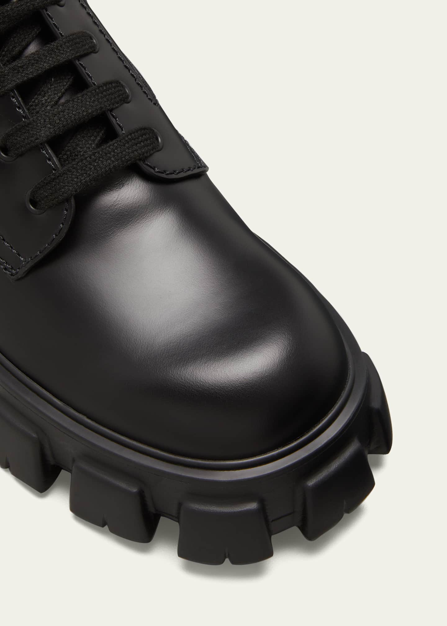 Prada Men's Re-Nylon & Leather Zip Pocket Combat Boots - Bergdorf Goodman