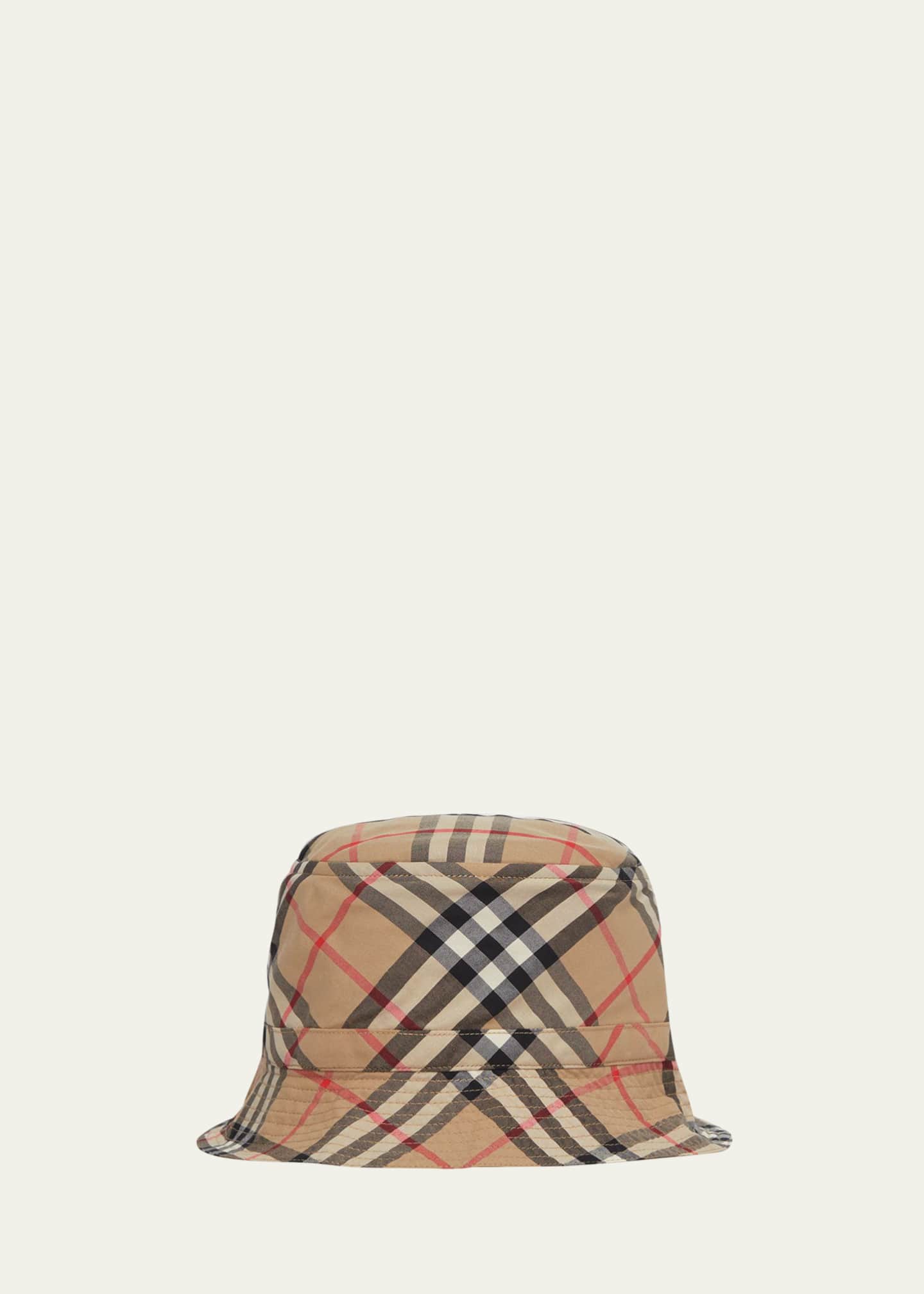 Vintage check bucket hat top