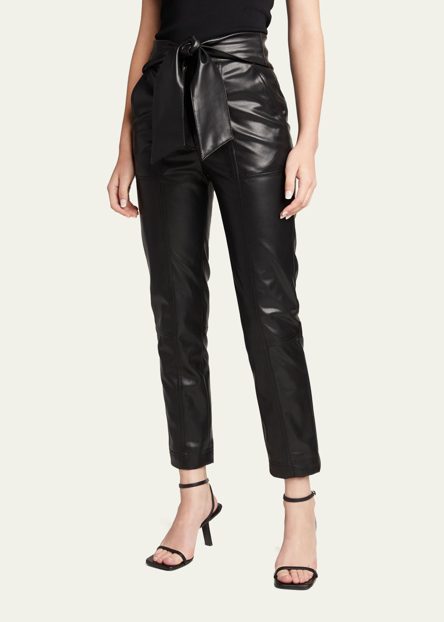 Leather tie waist trousers discount