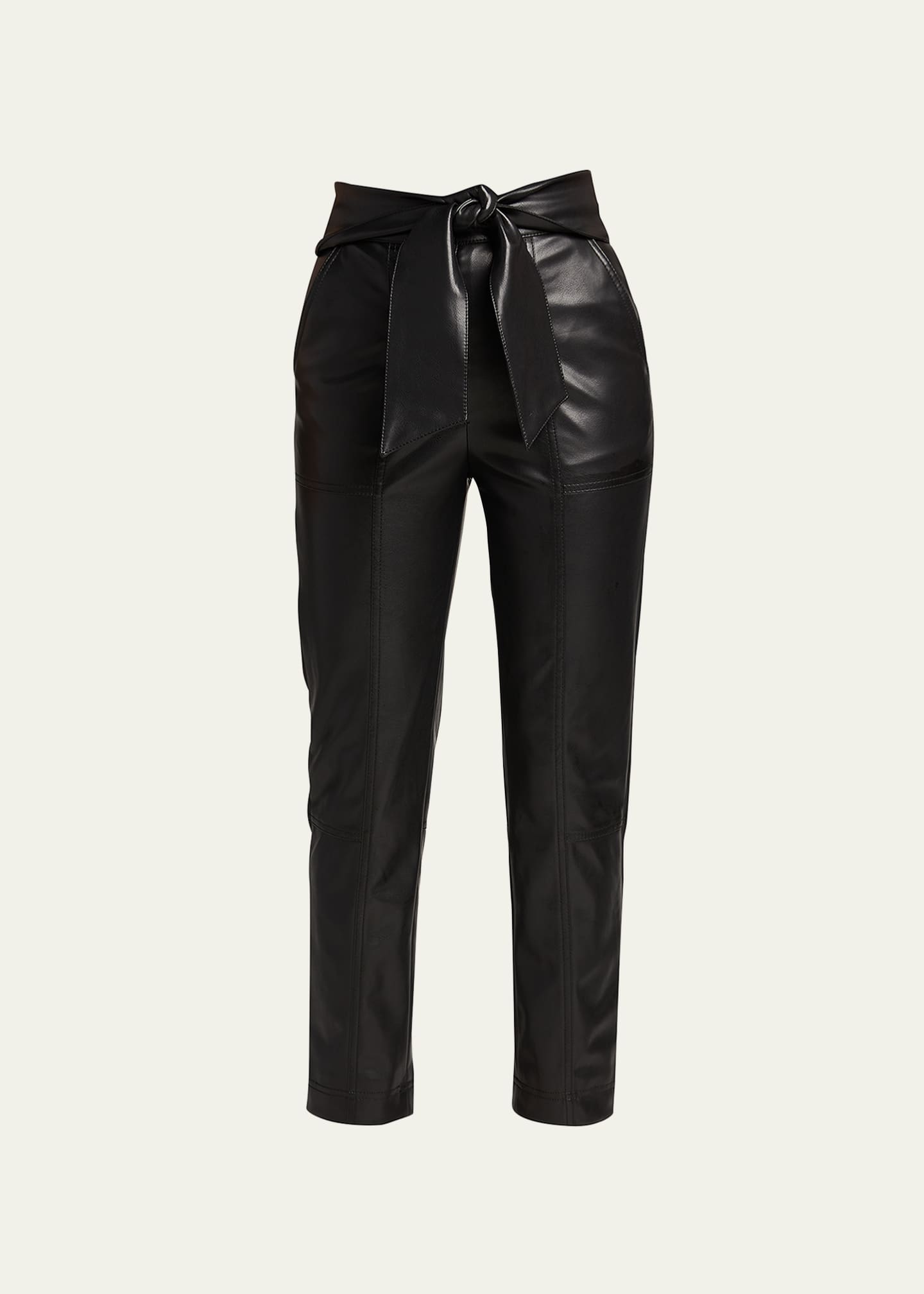 Leather tie waist pants discount